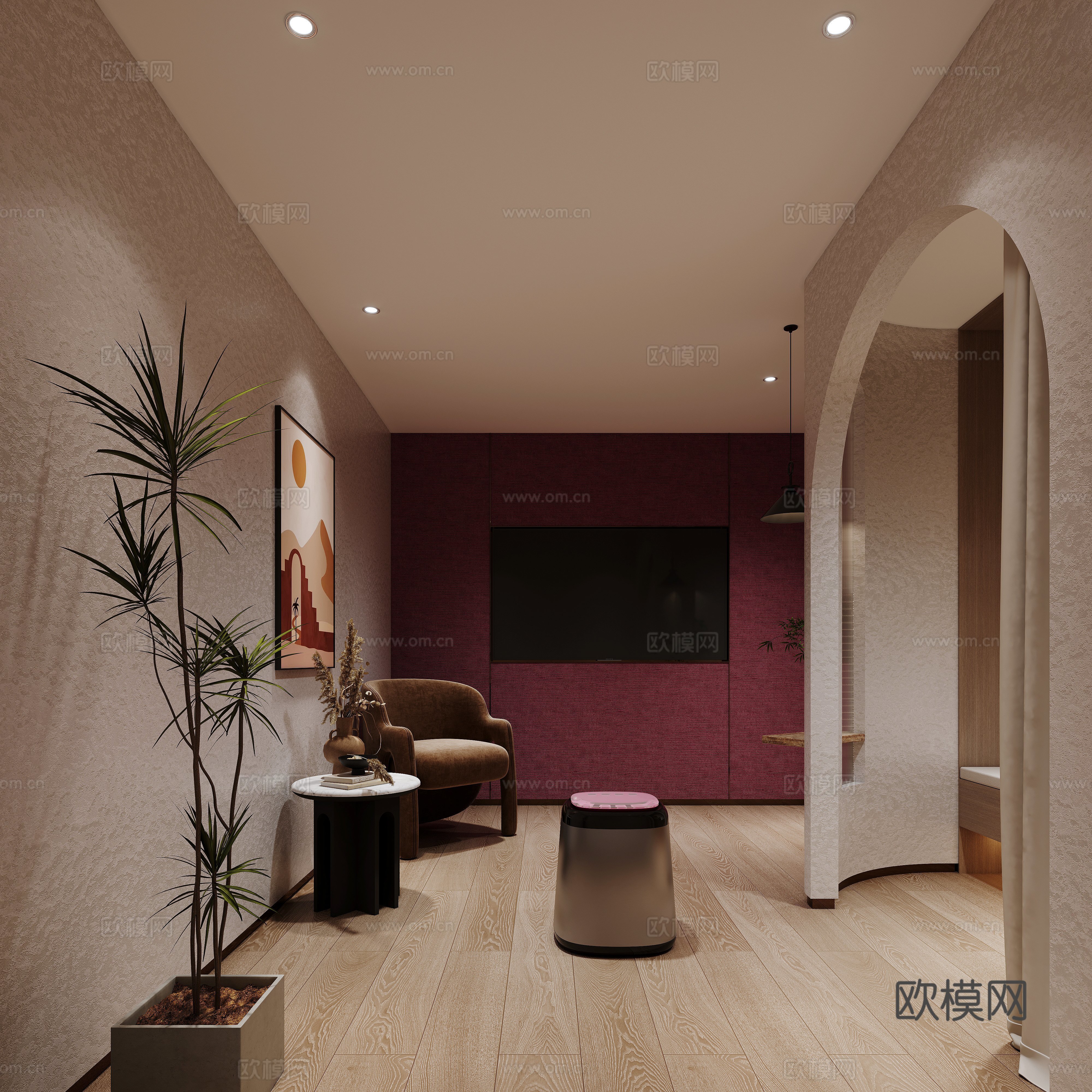 Modern beauty salon SPA room rest area 3D model