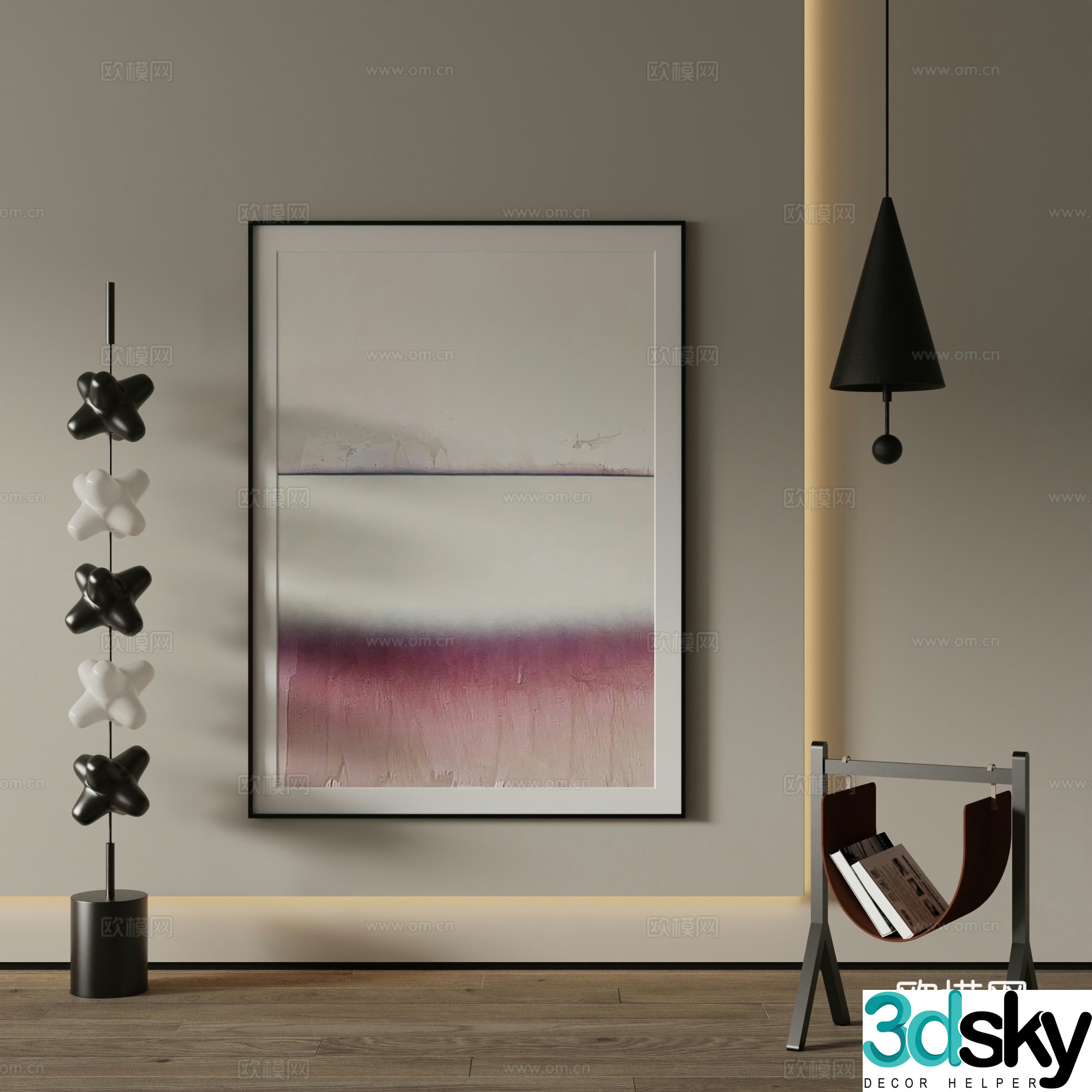 Modern Art Painting Decorative Painting 3D Model