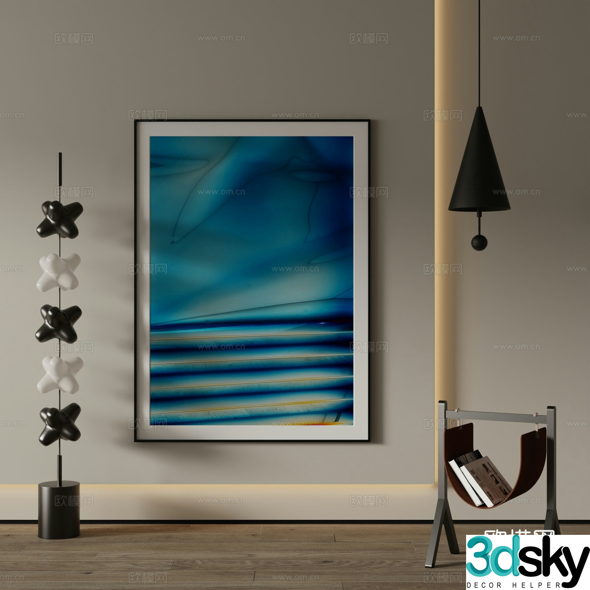 Modern Art Painting Decorative Painting 3D Model