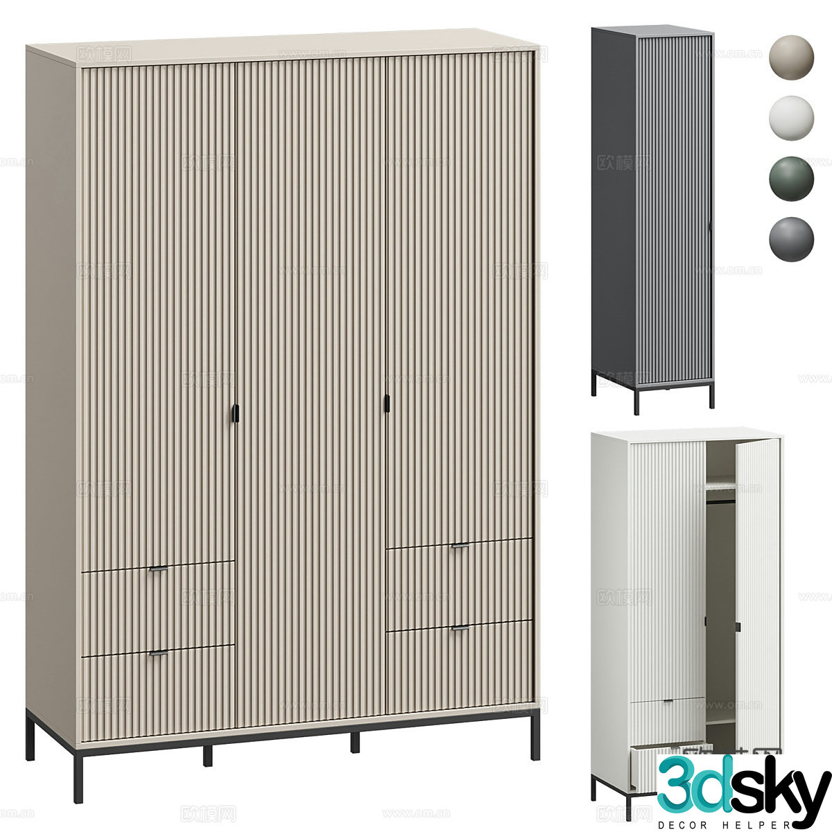 Modern finished wardrobe 3d model