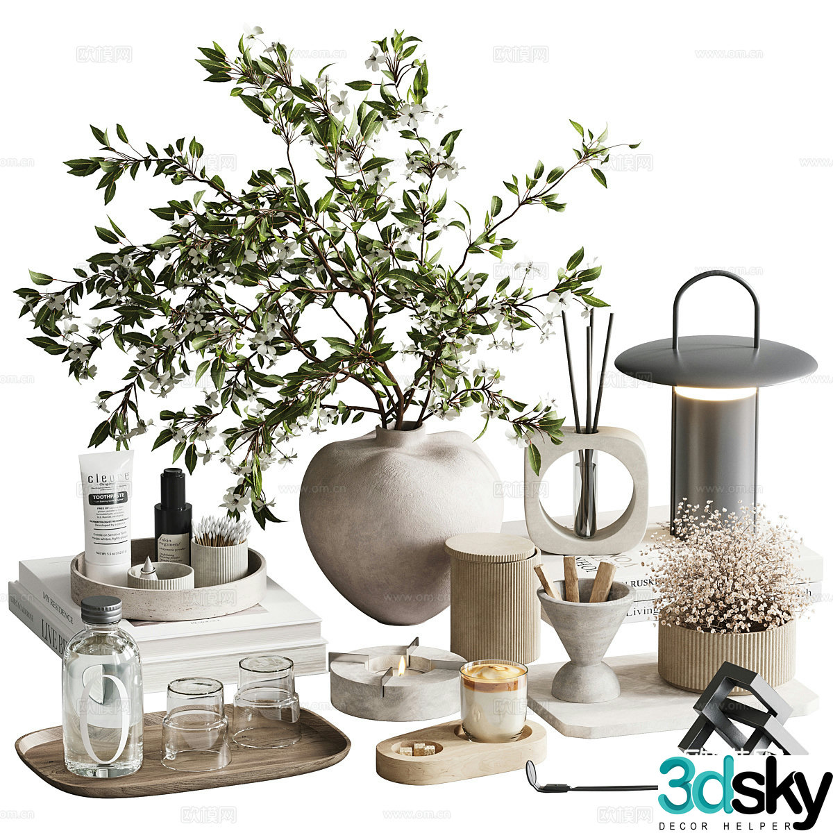 New Chinese style jewelry ornaments vase furnishings 3D model