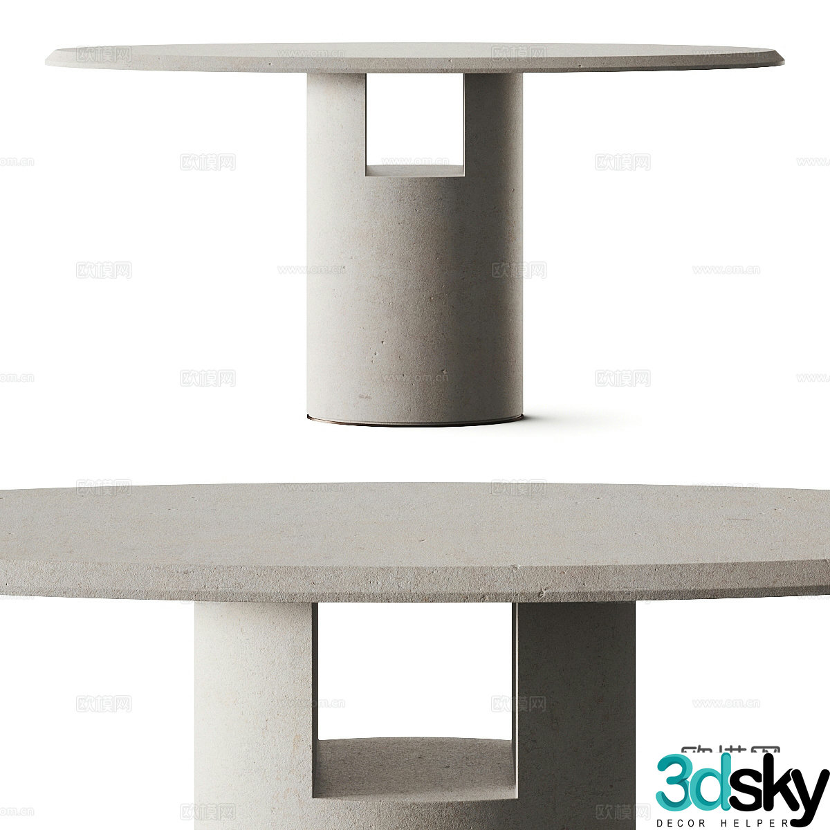 New Chinese style entrance cabinet end viewing platform 3D model