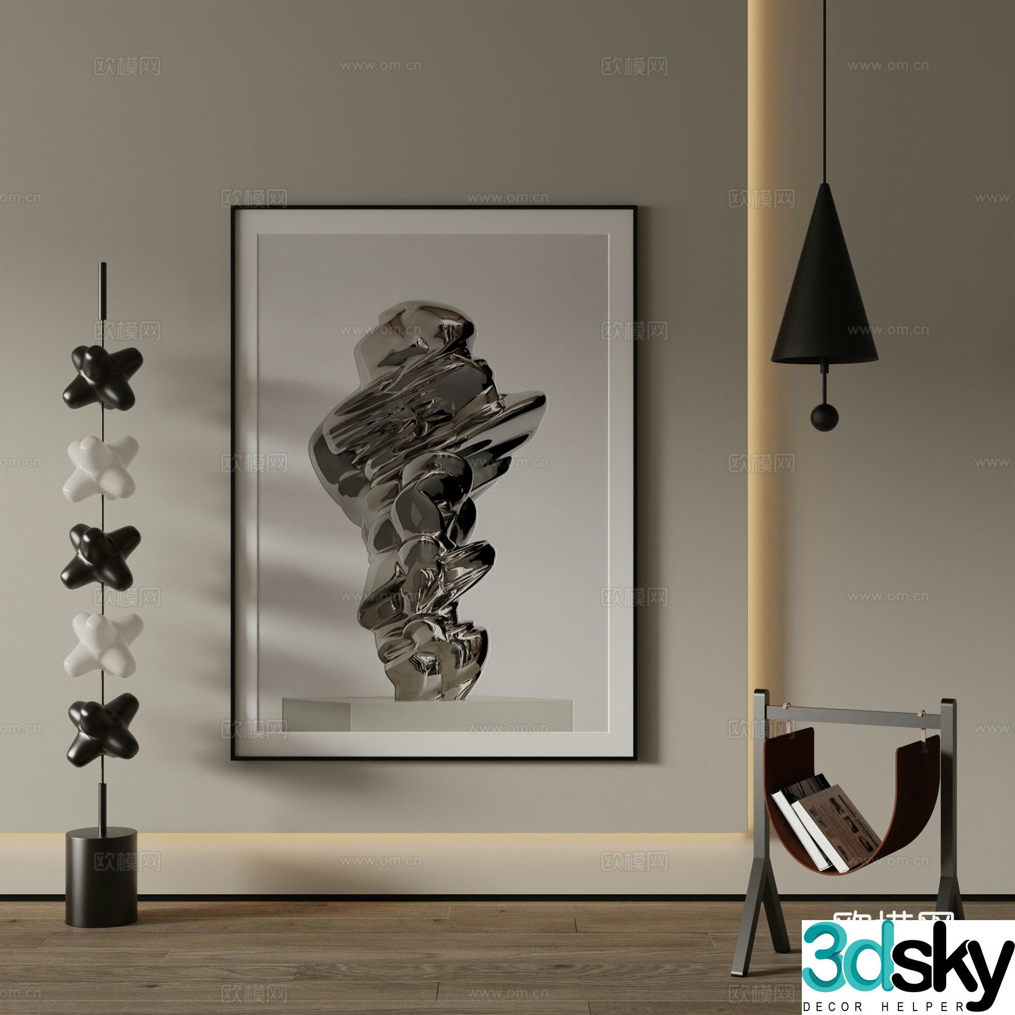 Modern Art Painting Decorative Painting 3D Model
