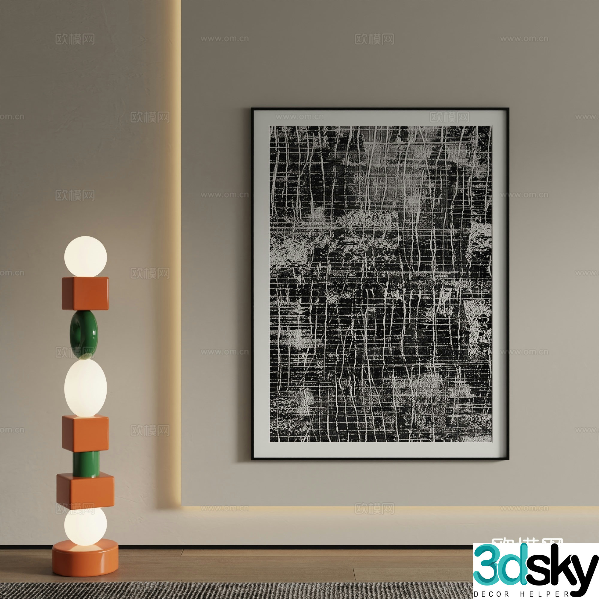 Modern decorative painting Art painting 3d model