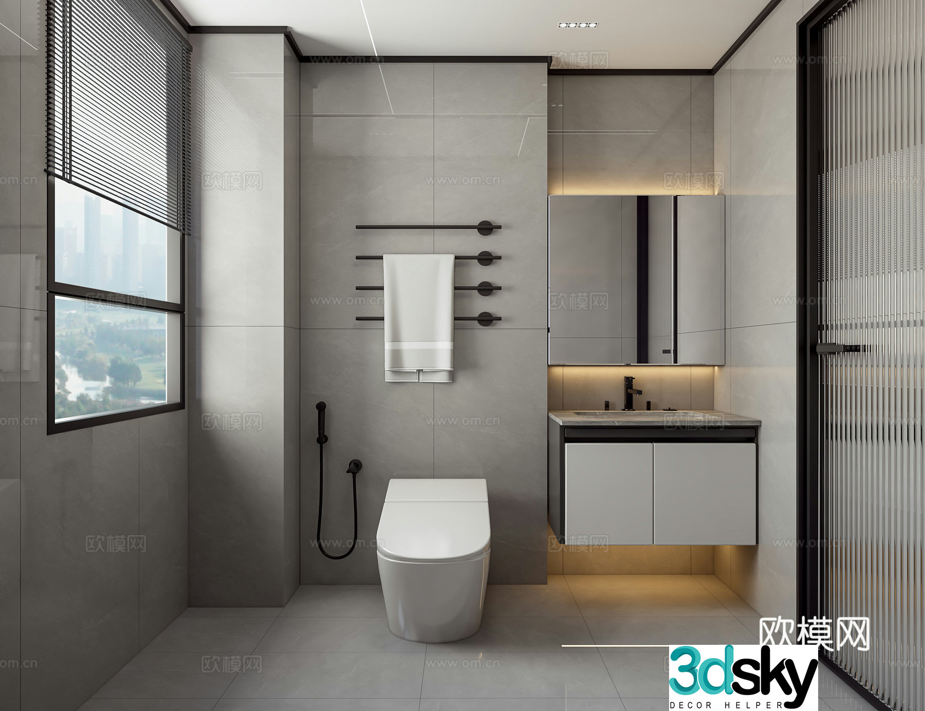 Modern bathroom bathroom 3d model