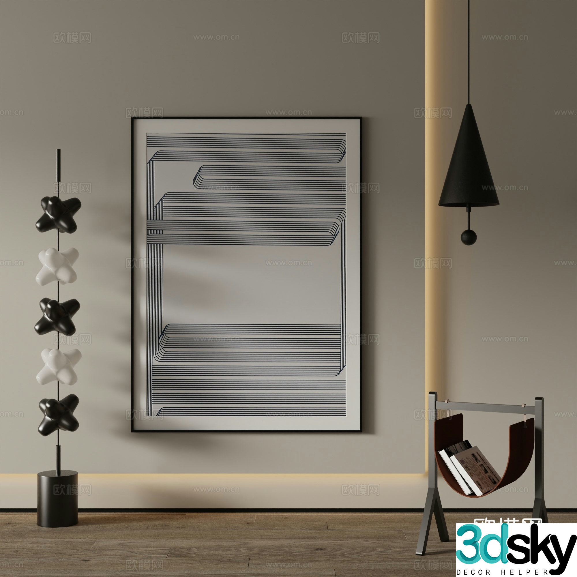 Modern Art Painting Decorative Painting 3D Model