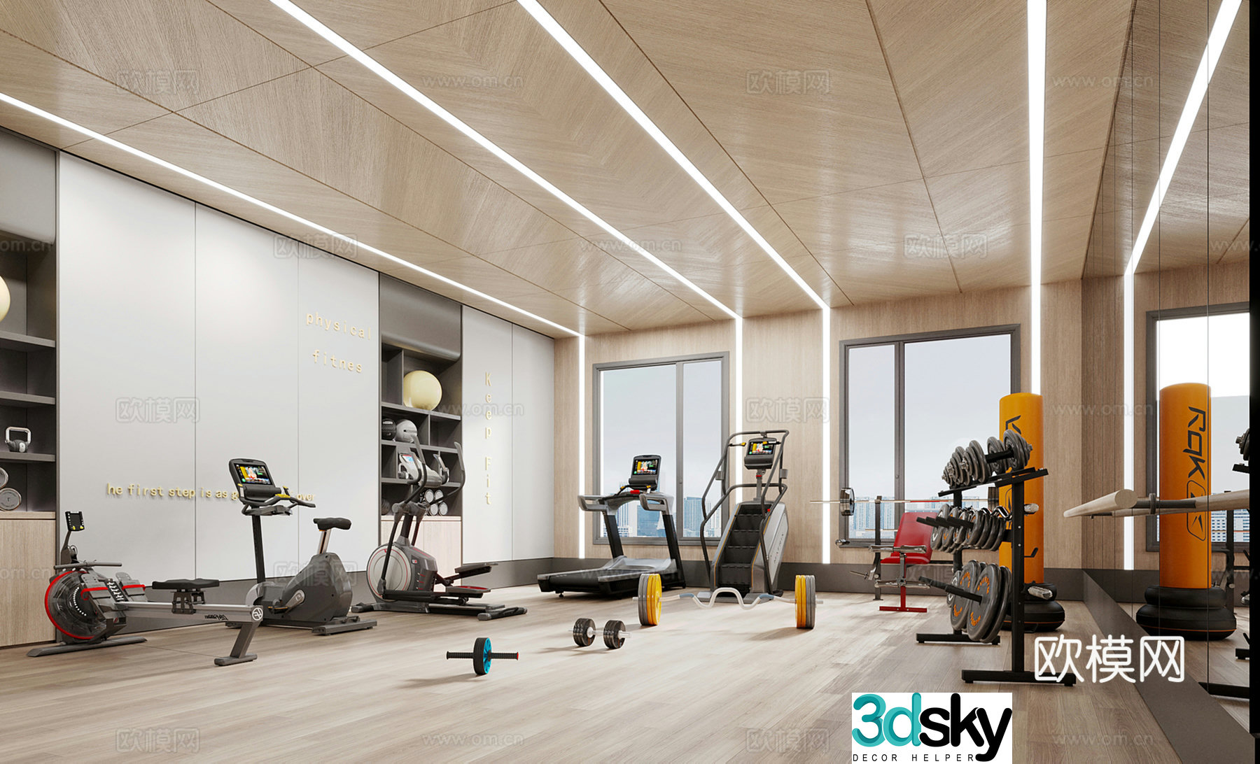 Modern small gym 3d model
