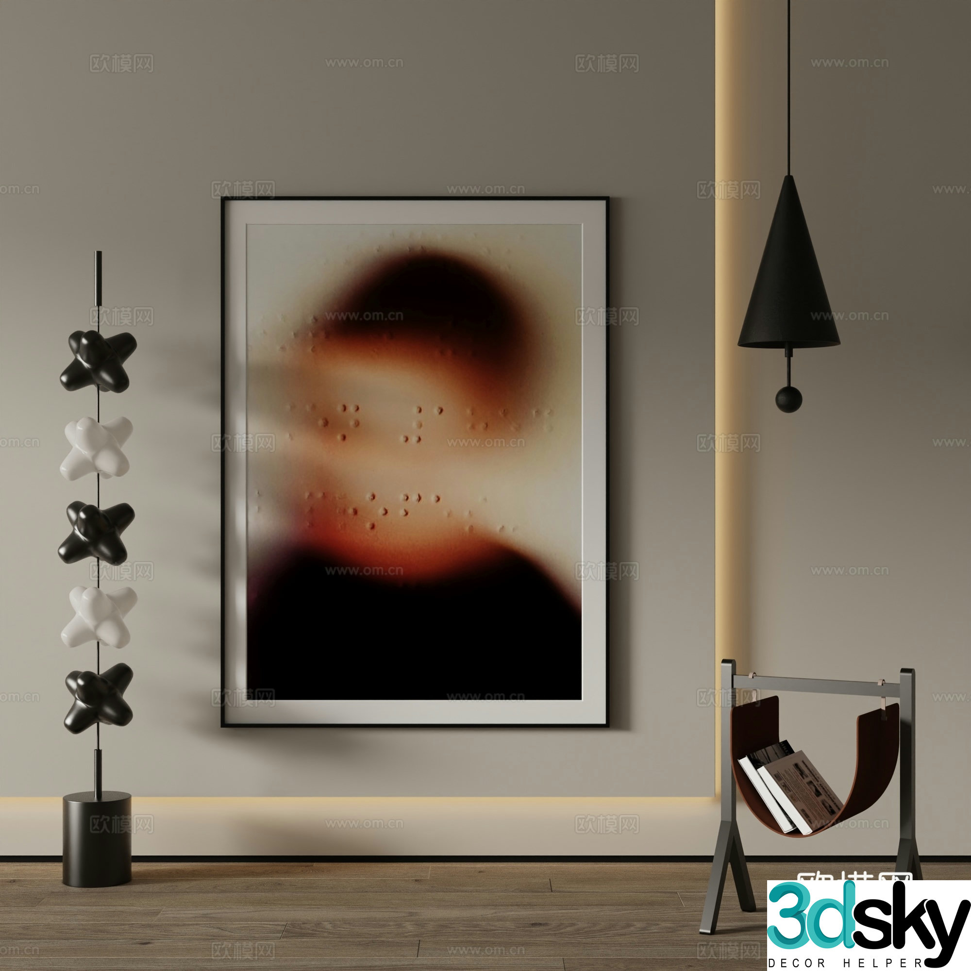 Modern Art Painting Decorative Painting 3D Model