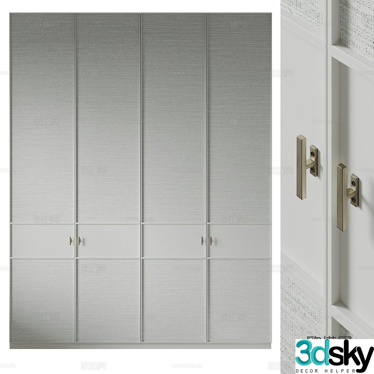 New Chinese style wardrobe 3D model