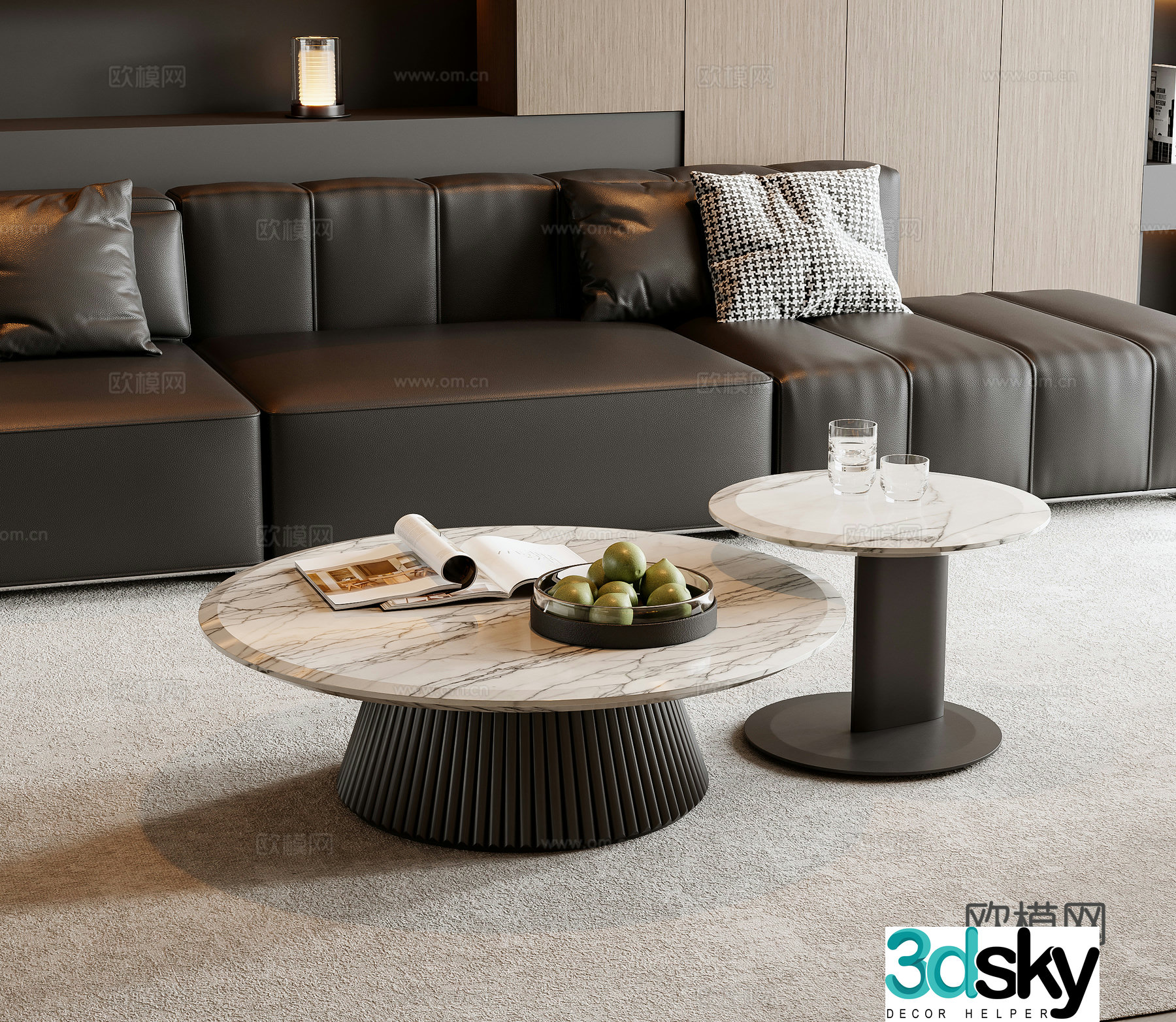 Modern mother-child coffee table 3d model
