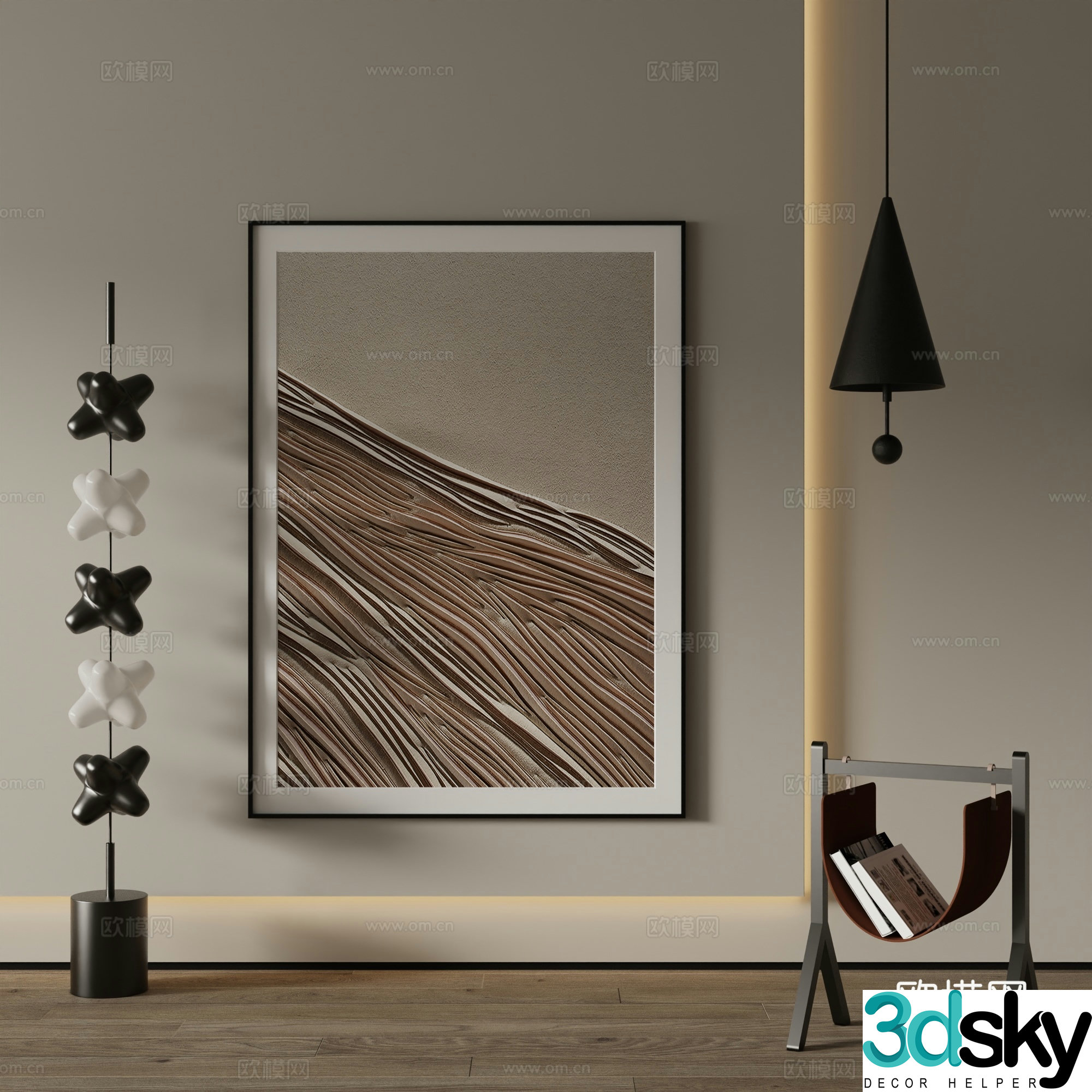 Modern Art Painting Decorative Painting 3D Model