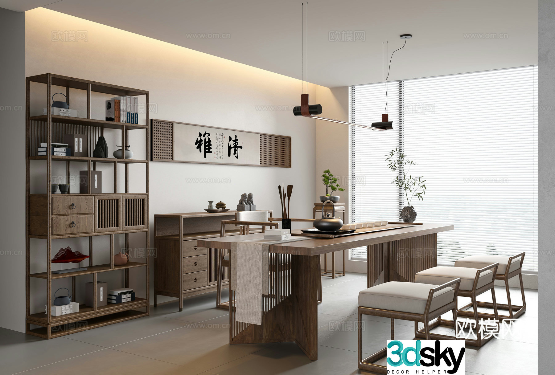 New Chinese tea room 3D model