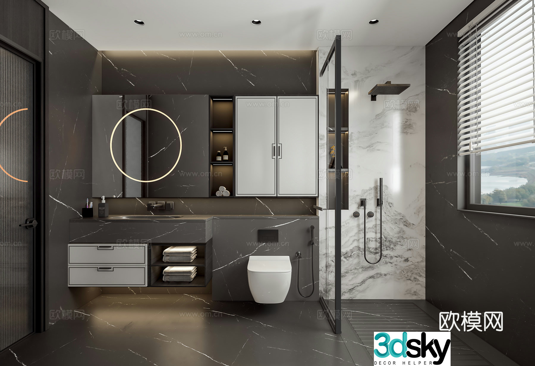 New Chinese bathroom 3D model