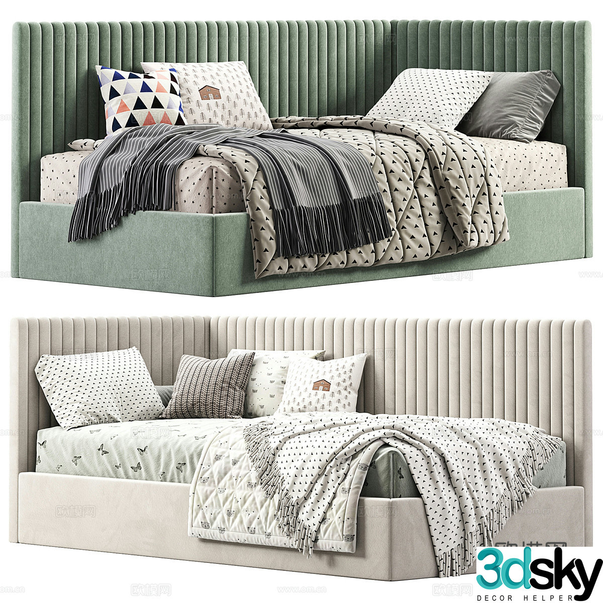 New Chinese style children’s bed sofa bed 3d model