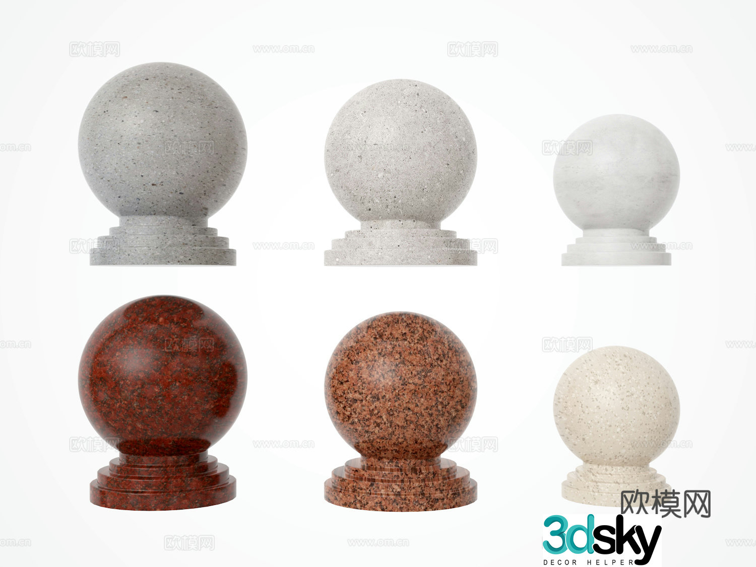 Modern stone pier Stone pier Car gear stone Car blocking stone 3D model