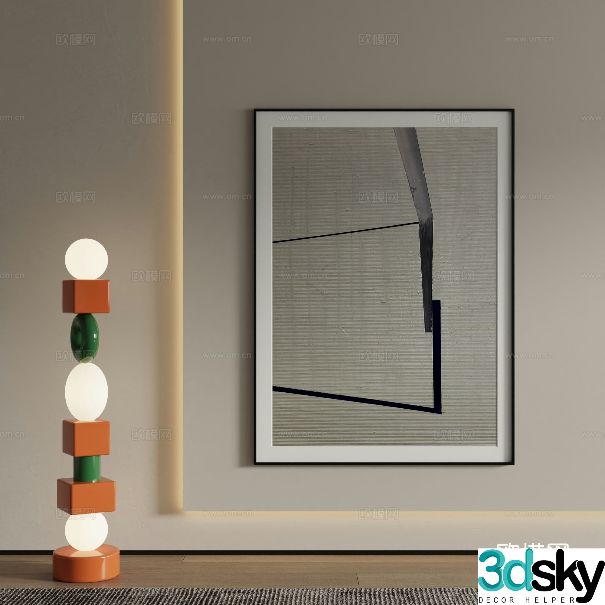Modern decorative painting Art painting 3d model
