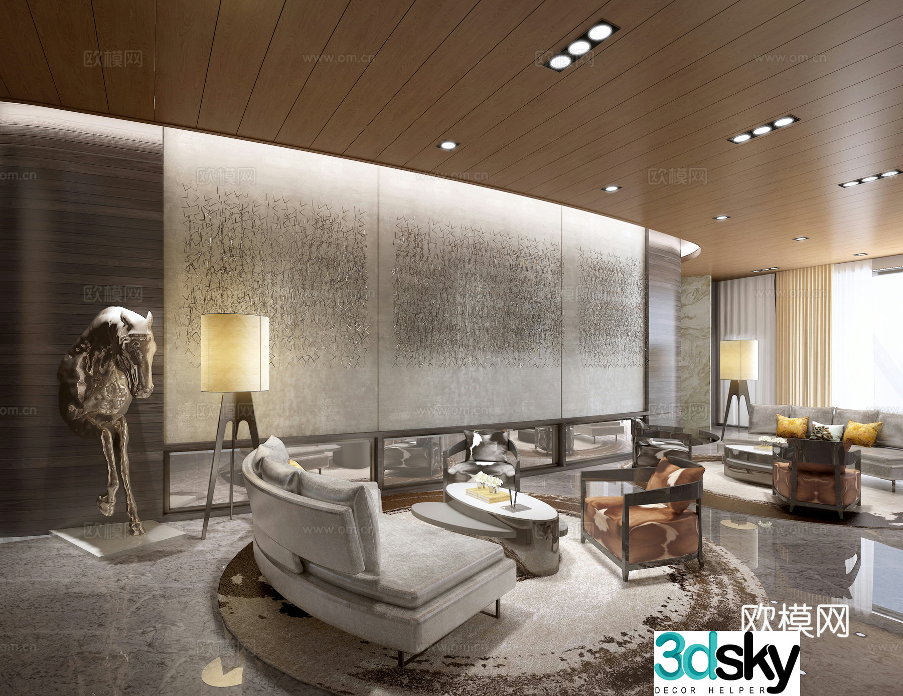 Light luxury club leisure area business negotiation area 3D model