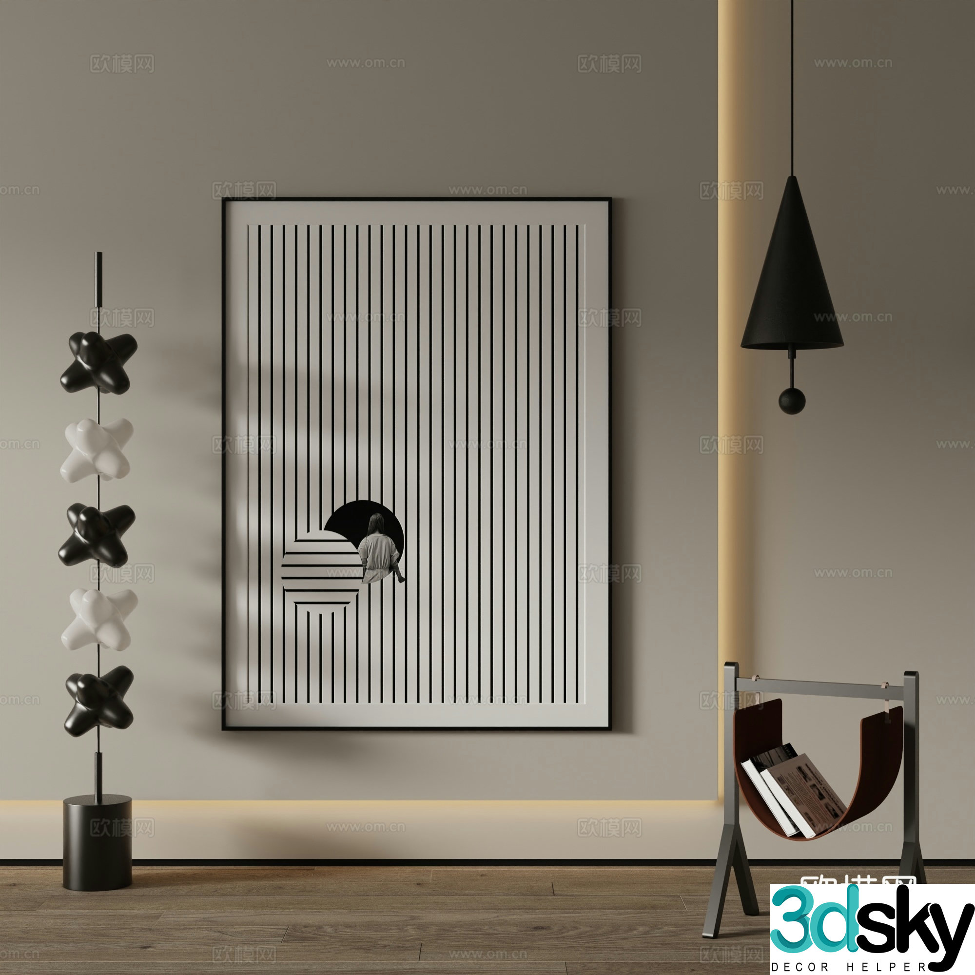 Modern Art Painting Decorative Painting 3D Model