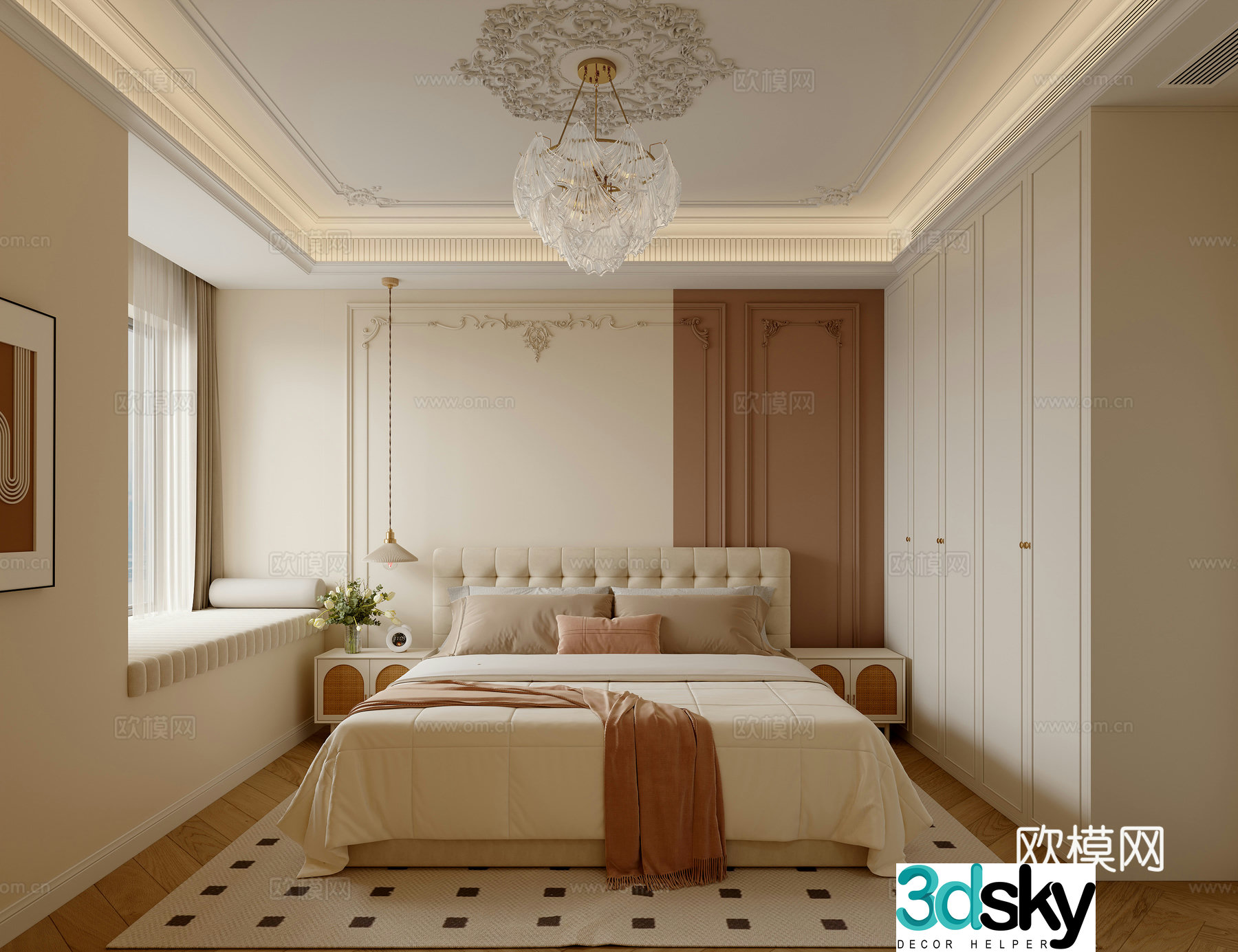 French bedroom master bedroom 3d model