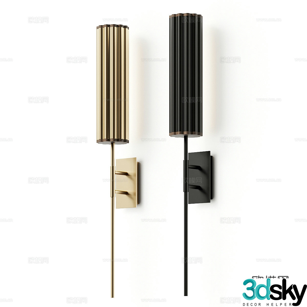 New Chinese metal wall lamp 3D model