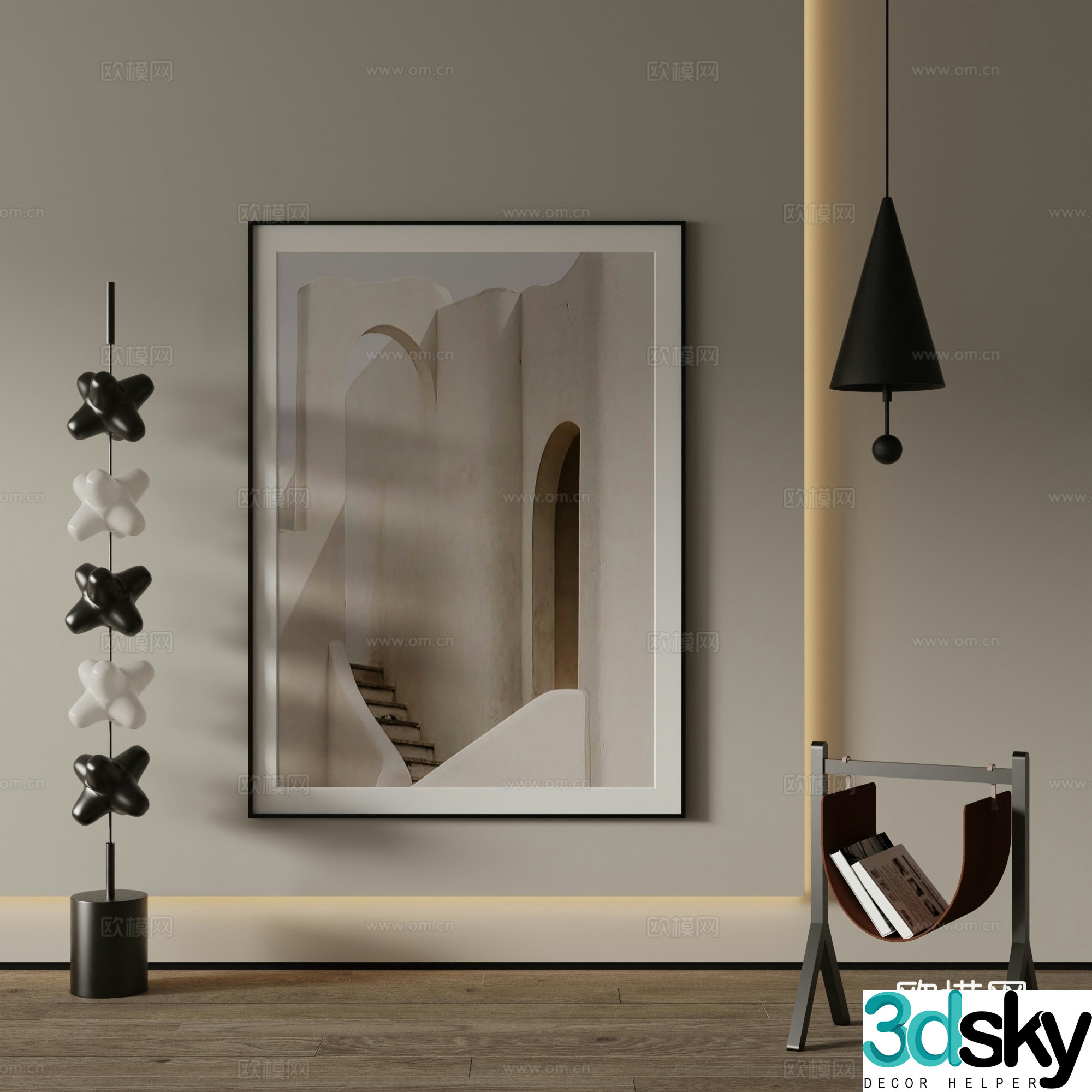 Modern Art Painting Decorative Painting 3D Model