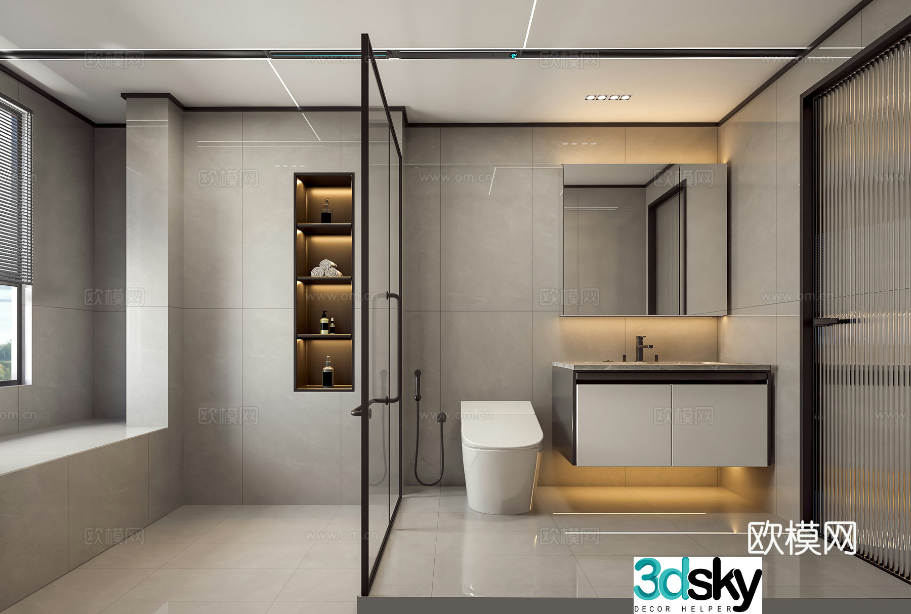 Modern bathroom bathroom 3d model