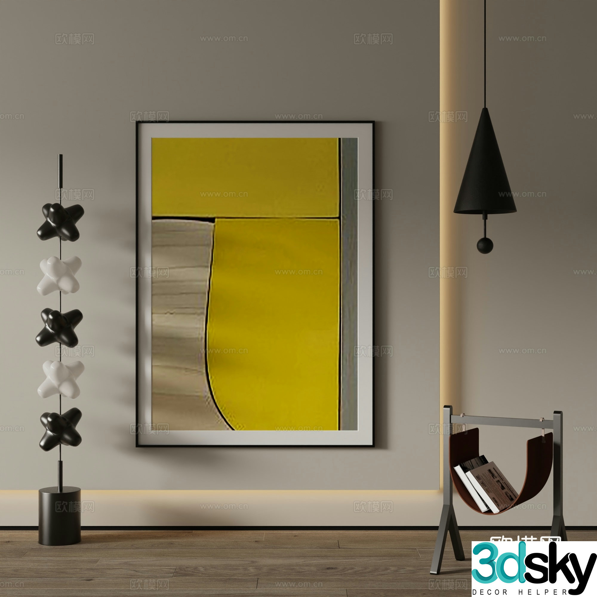 Modern Art Painting Decorative Painting 3D Model