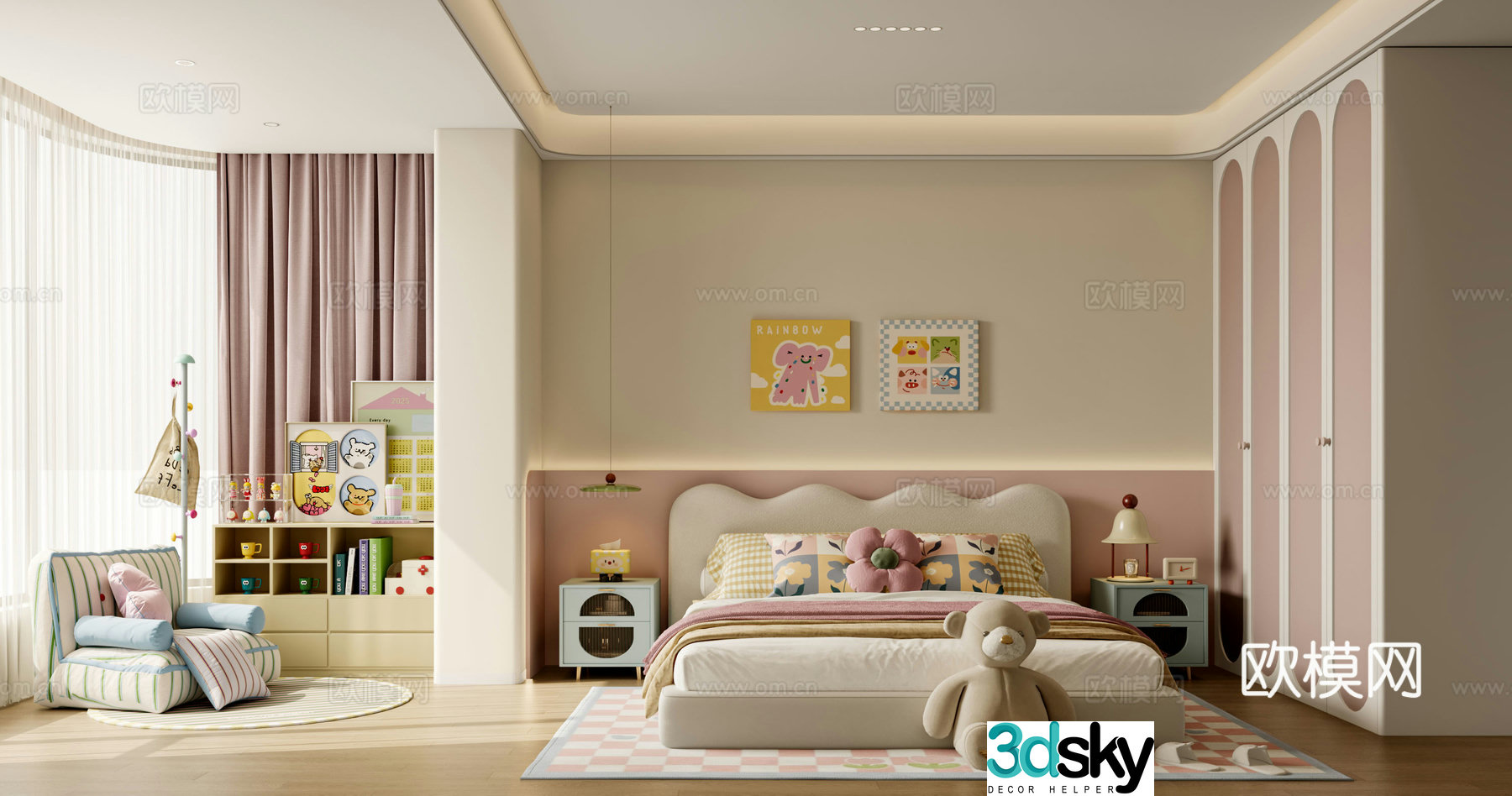 Modern children’s room Girl’s room Daughter’s room 3d model