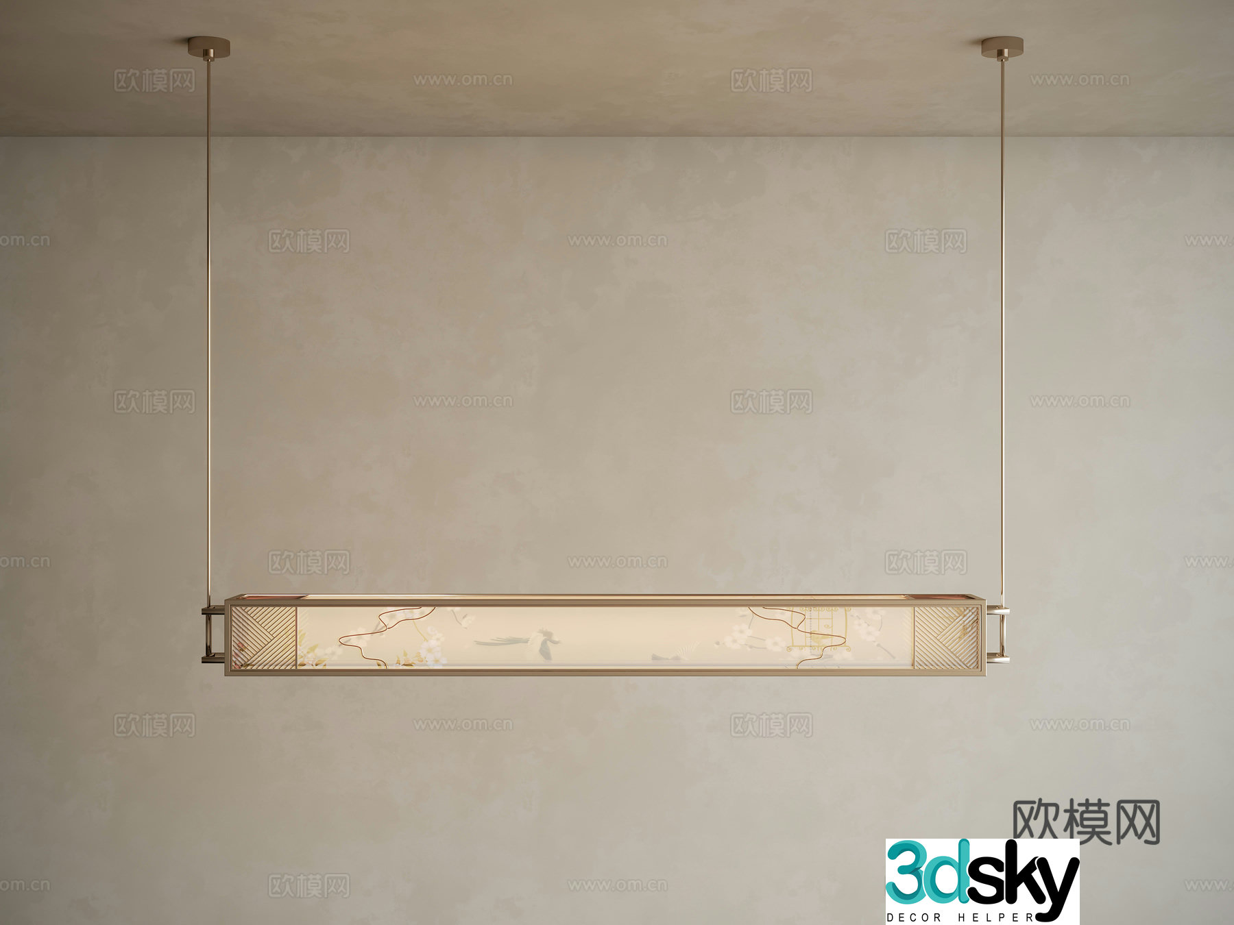 New Chinese -style chandelier Zen long chandelier 3D model