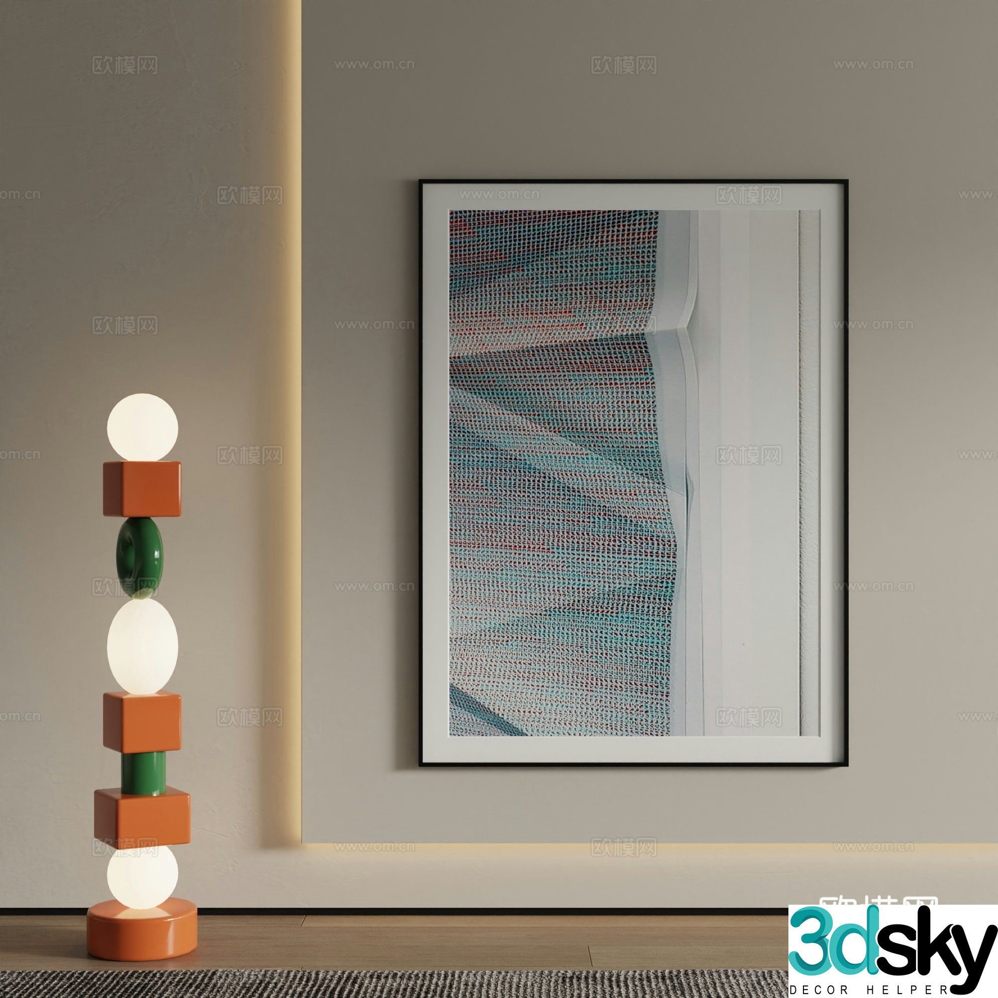 Modern decorative painting Art painting 3d model