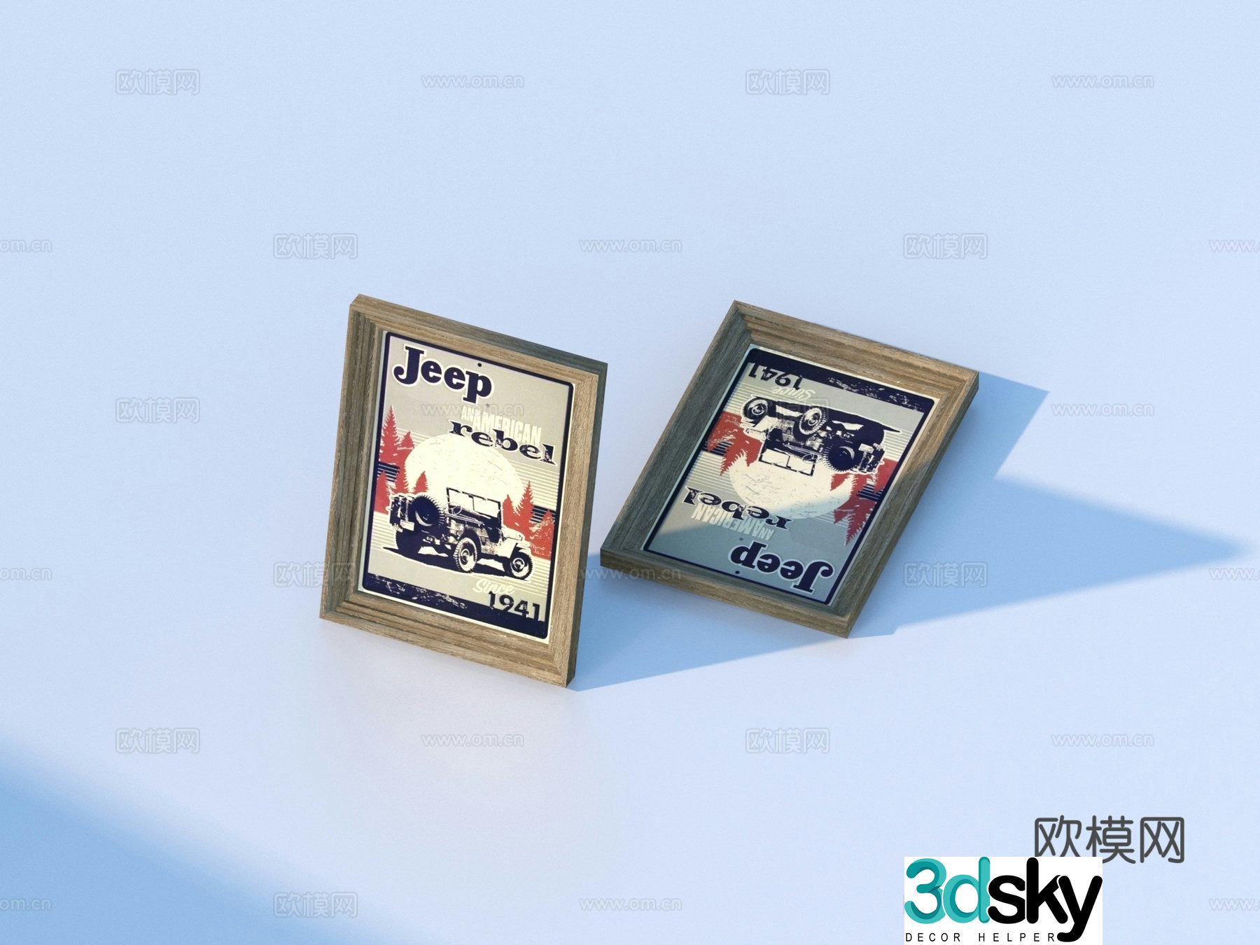 Modern photo frame picture frame ornament sketch 3d model