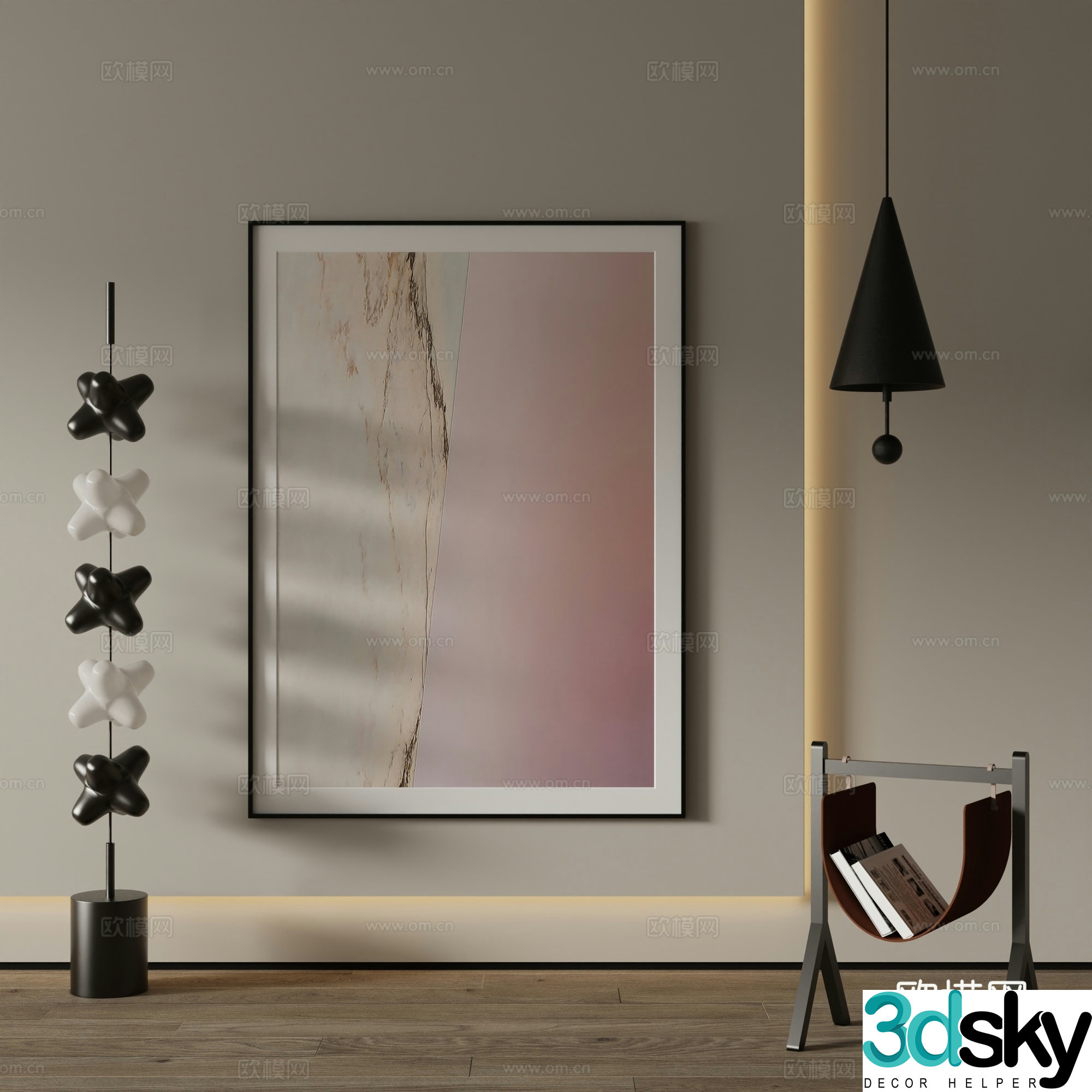 Modern decorative painting Art painting 3d model