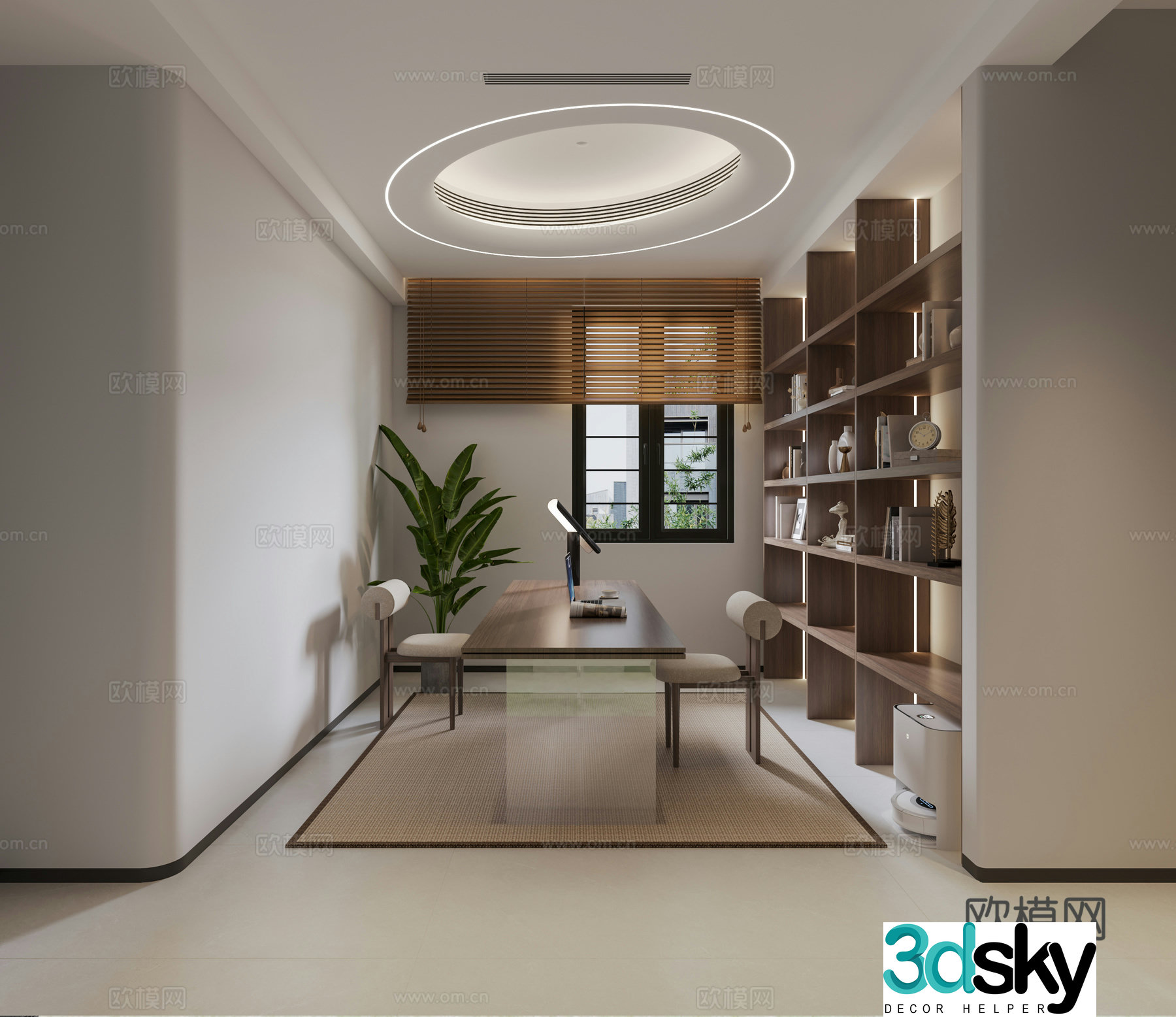 Middle-aged study room 3D model