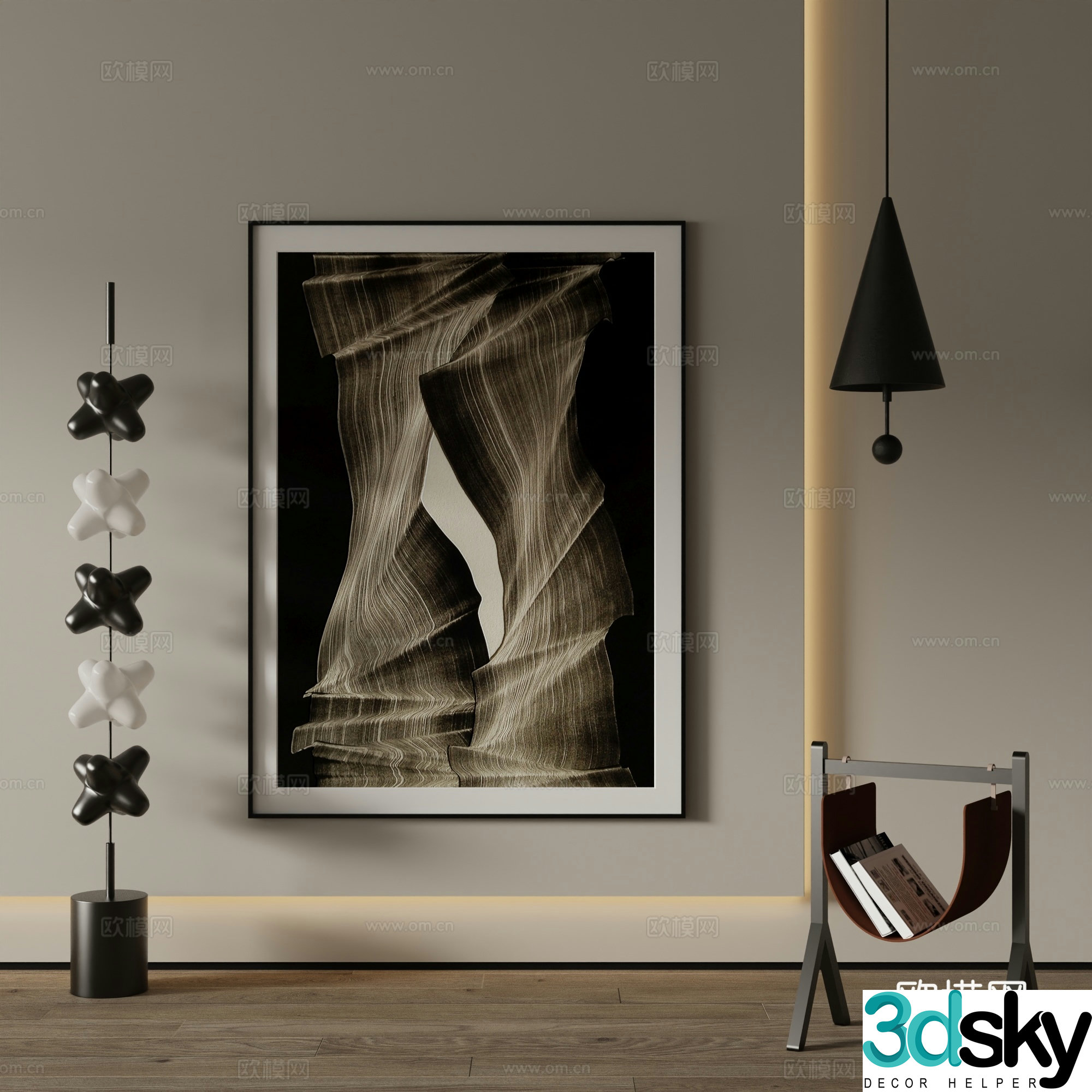 Modern Art Painting Decorative Painting 3D Model