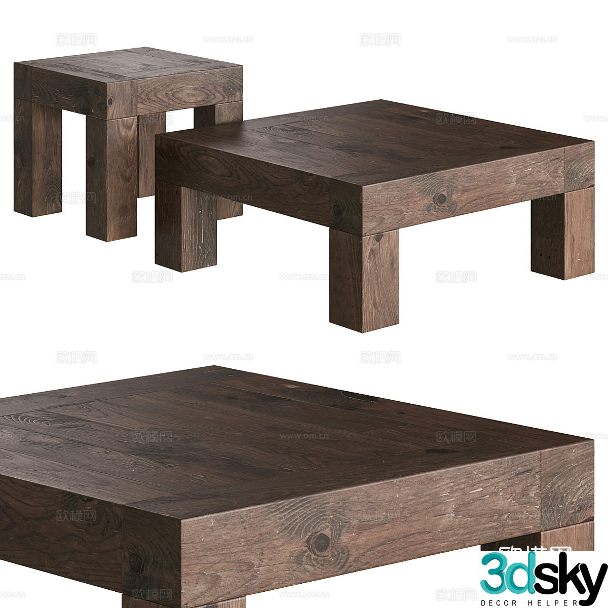 New Chinese wooden coffee table 3D model