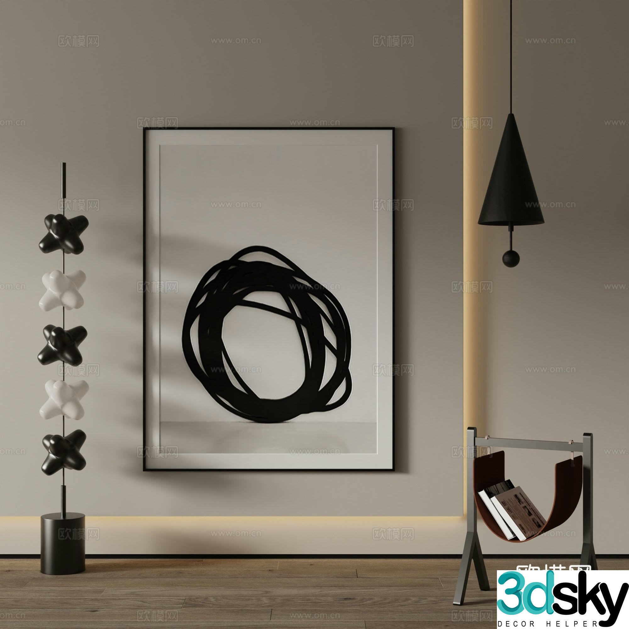 Modern Art Painting Decorative Painting 3D Model