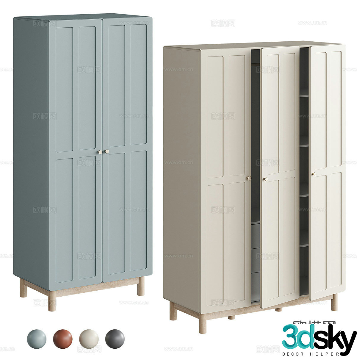Nordic finished wardrobe 3D model