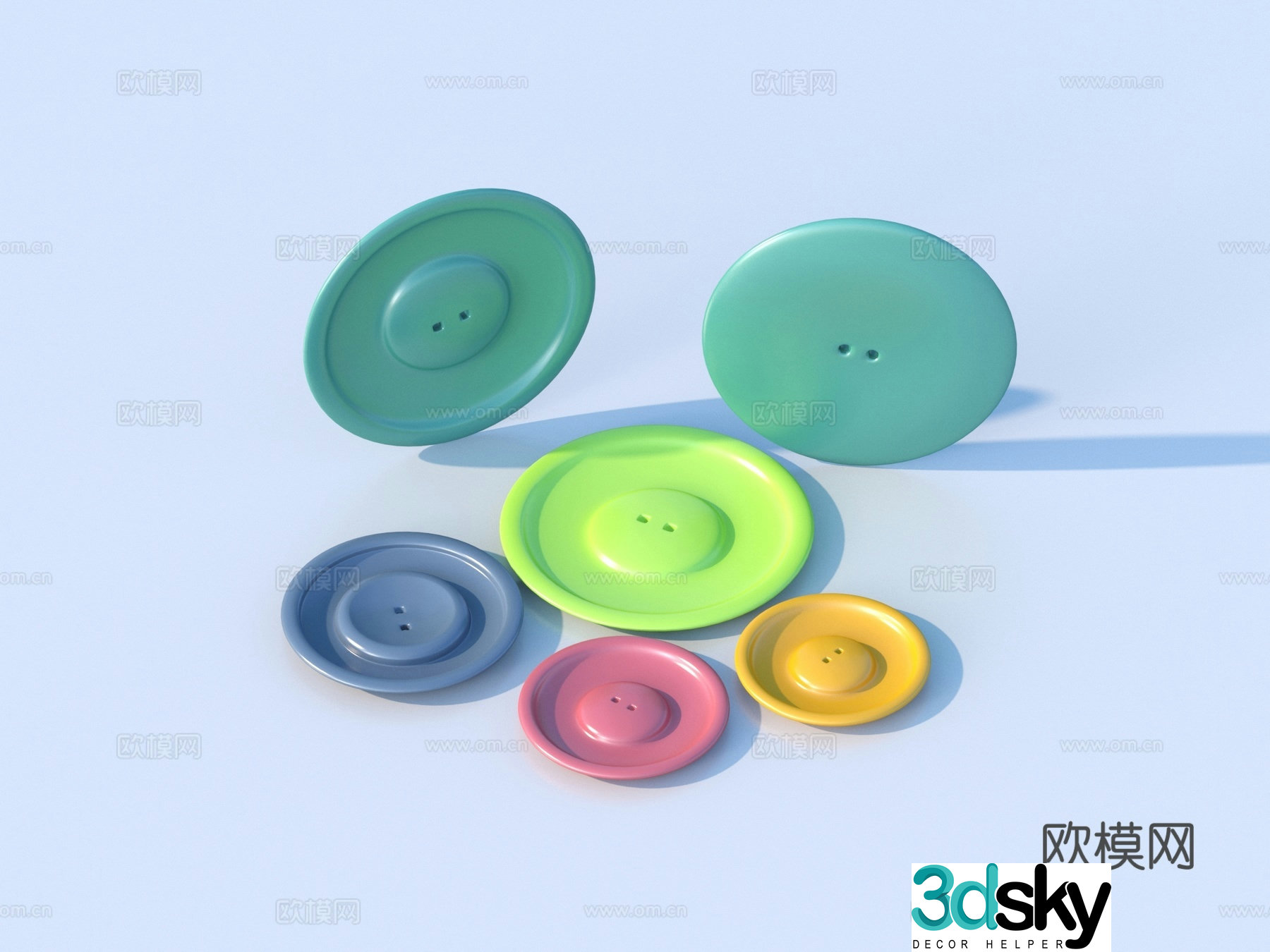 Buttons Sketches Little Life 3D Model
