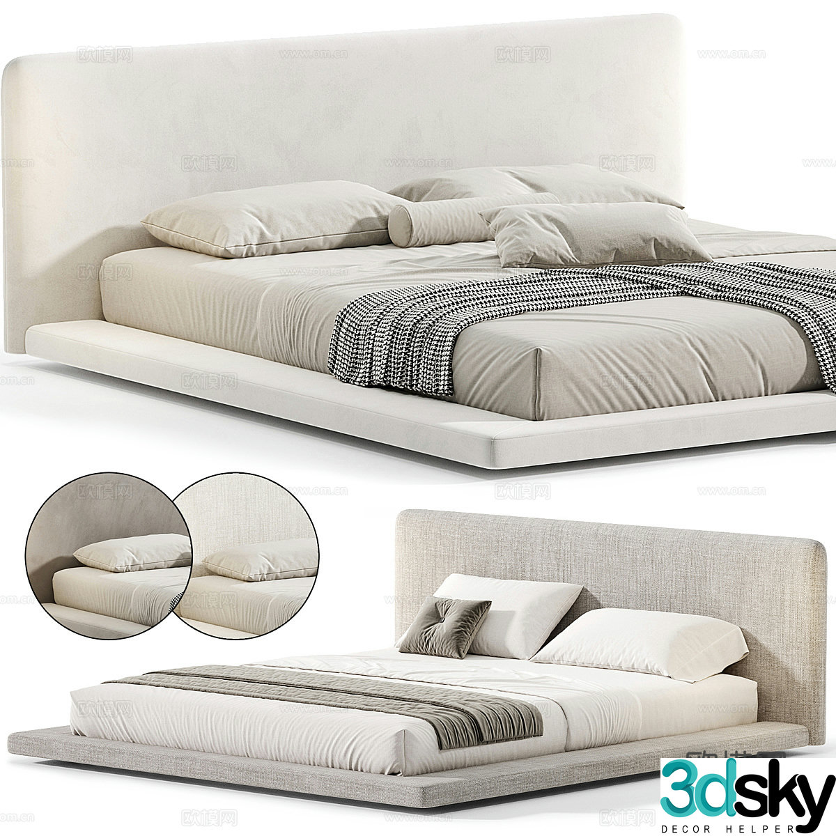 Es about Italian Double Bed 3D Model