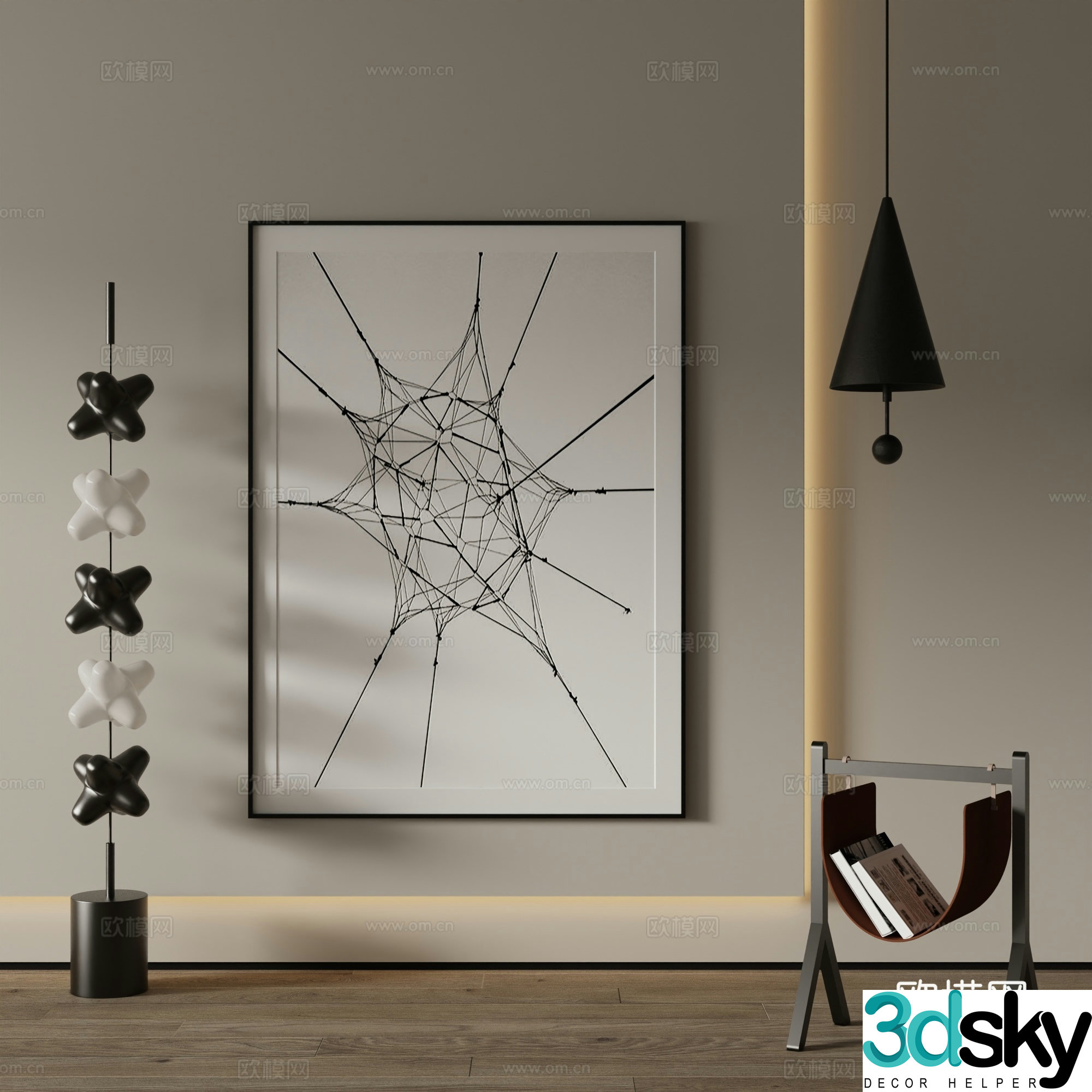 Modern Art Painting Decorative Painting 3D Model