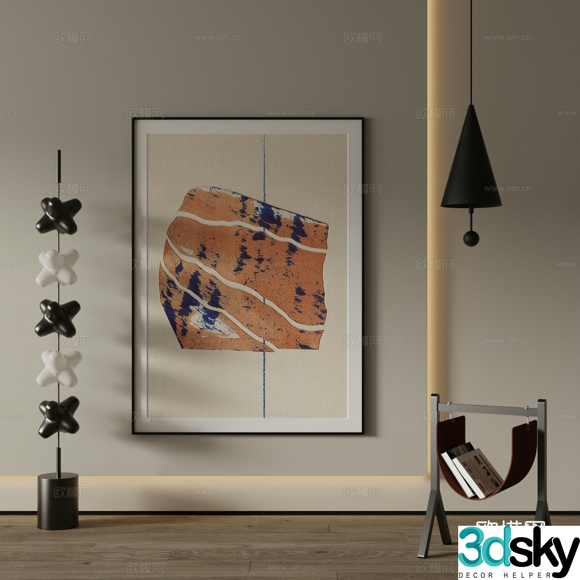 Modern Art Painting Decorative Painting 3D Model