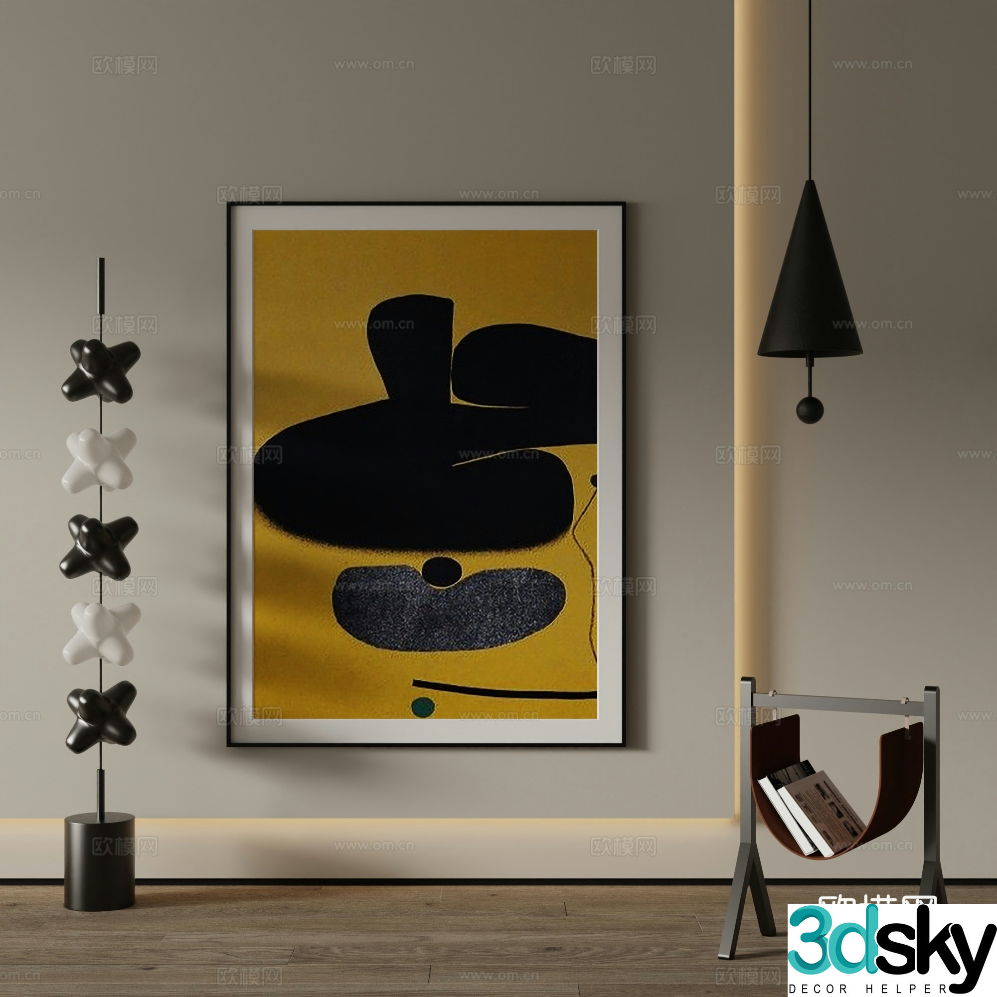 Modern Art Painting Decorative Painting 3D Model