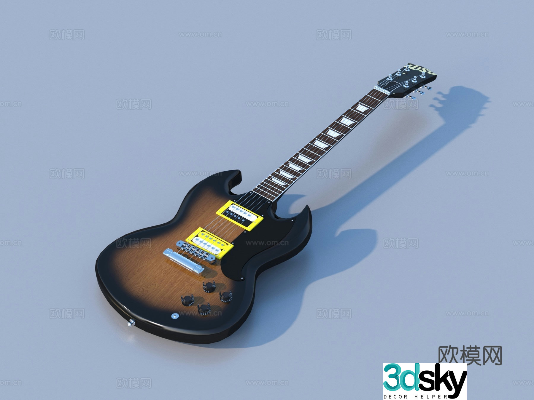 Guitar Electric Guitar Electronic Instrument String 3D Model