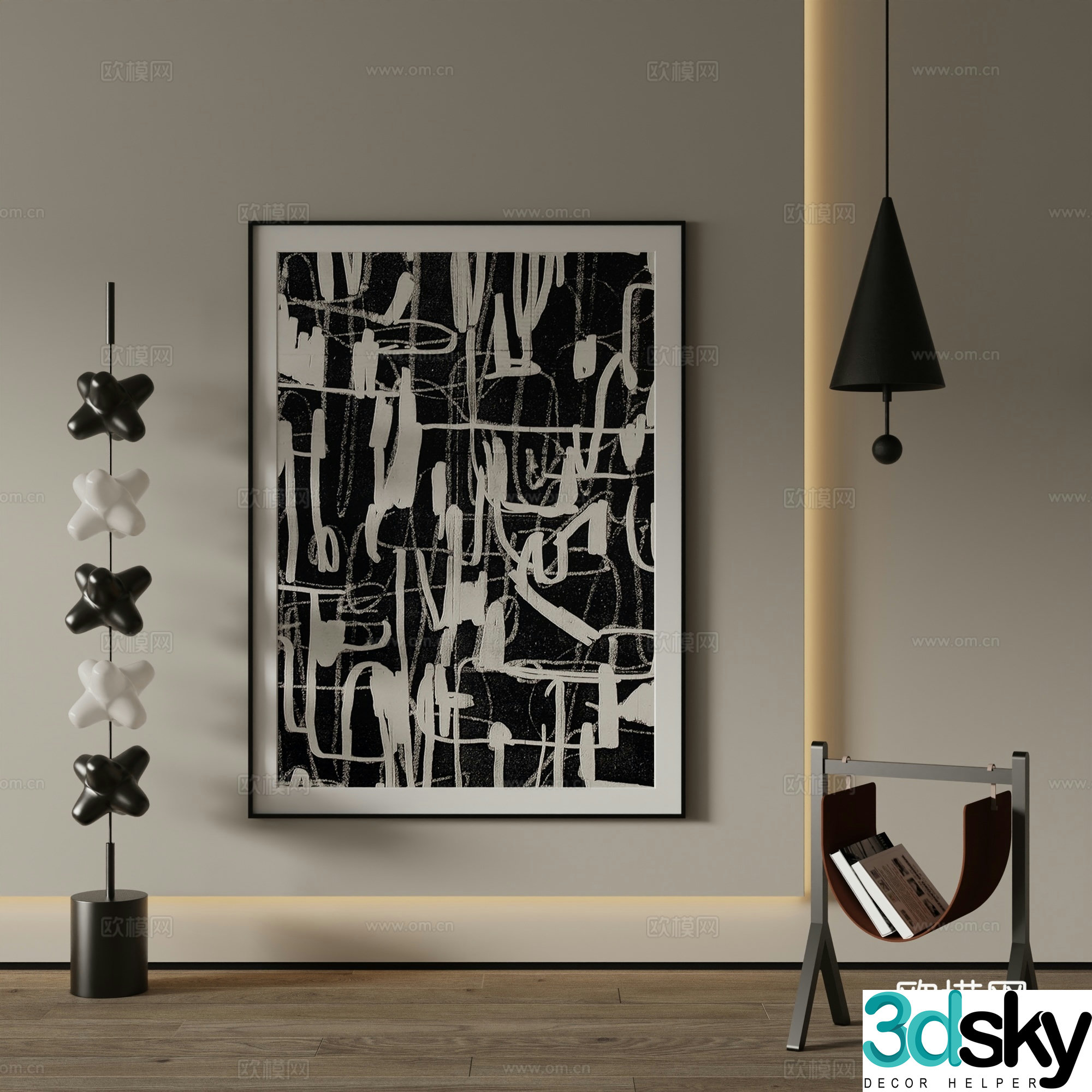 Modern Art Painting Decorative Painting 3D Model