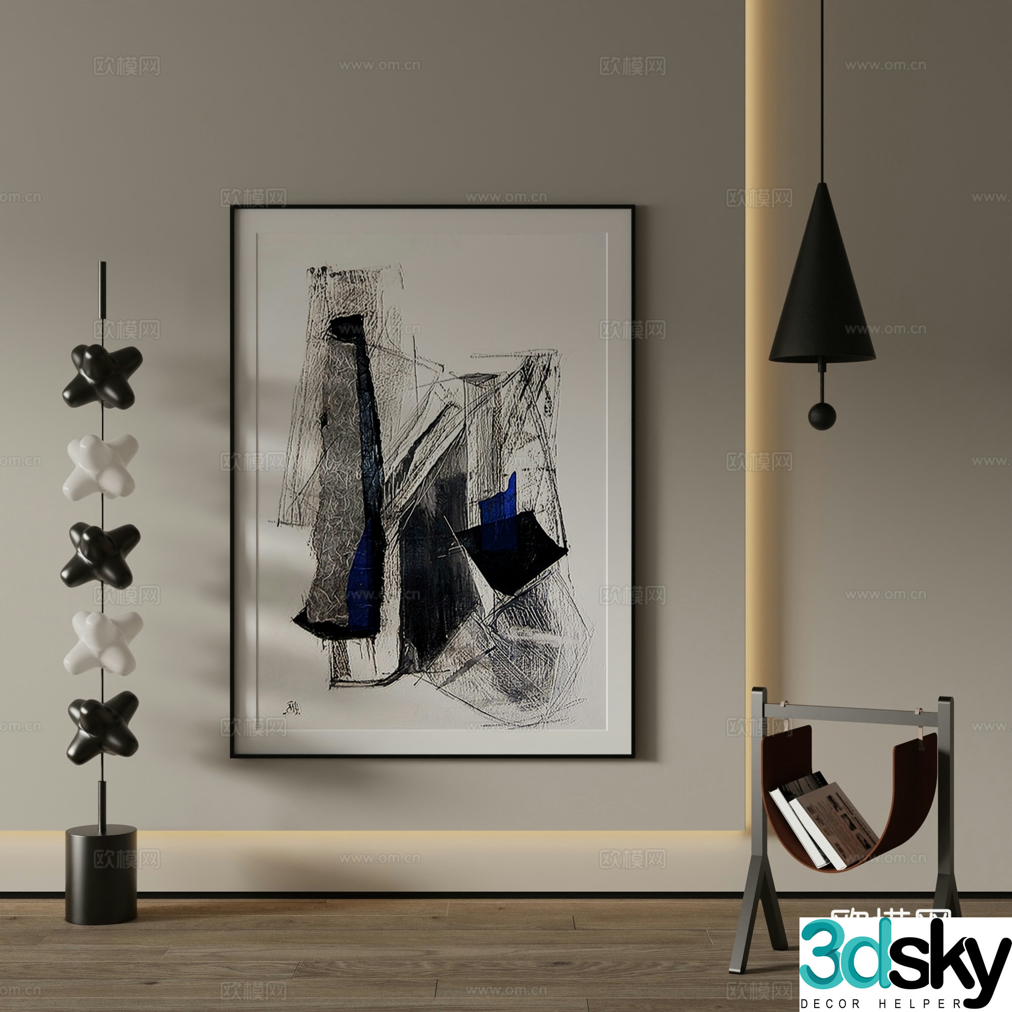 Modern Art Painting Decorative Painting 3D Model