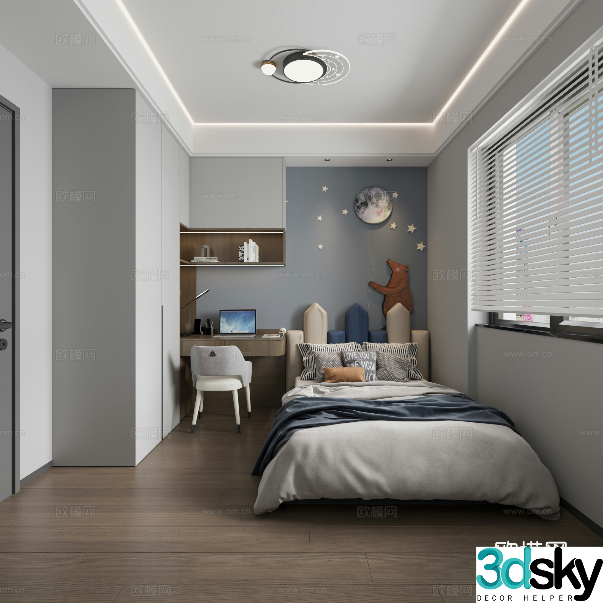 Modern children’s room boy’s room 3d model