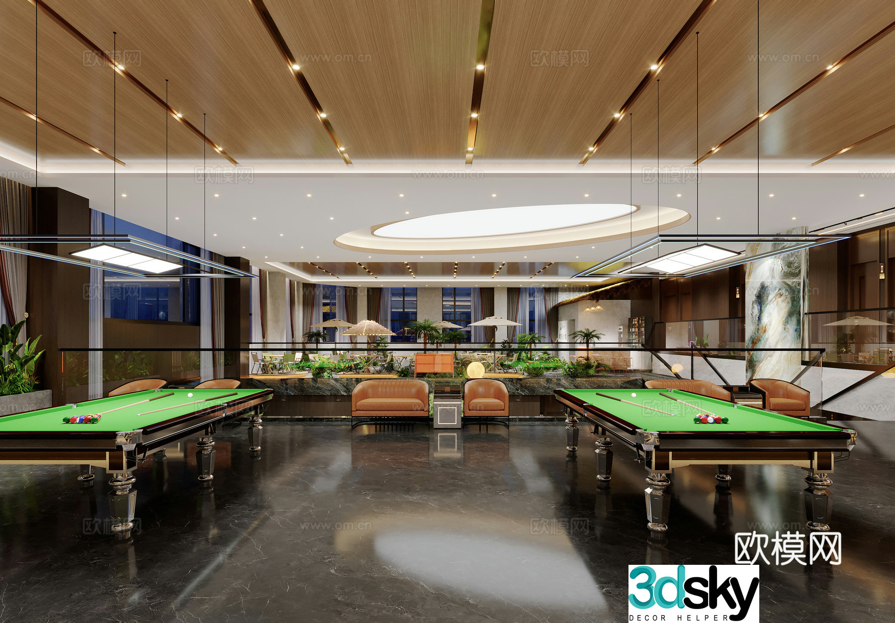 Modern Museum Hall Entertainment Hall Camping Casual Card 3D Model