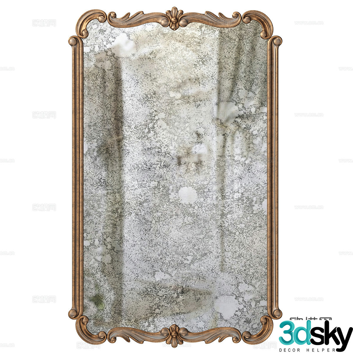 French mirror hanging mirror 3d model