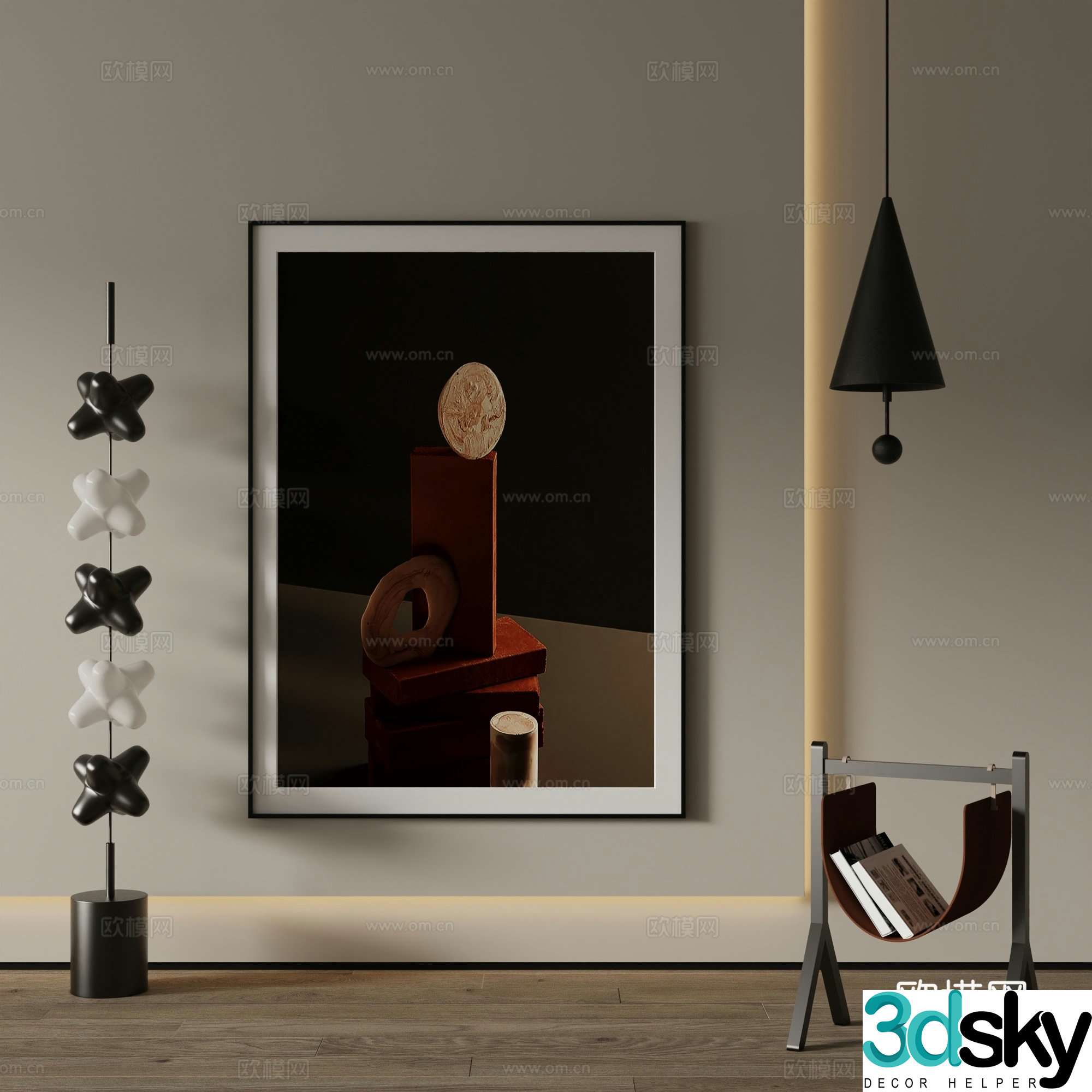 Modern decorative painting Artistic realistic painting 3d model