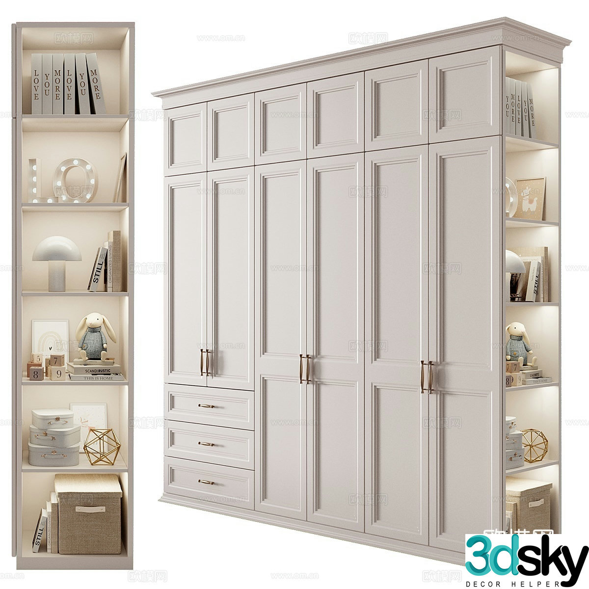 New Chinese style wardrobe 3d model